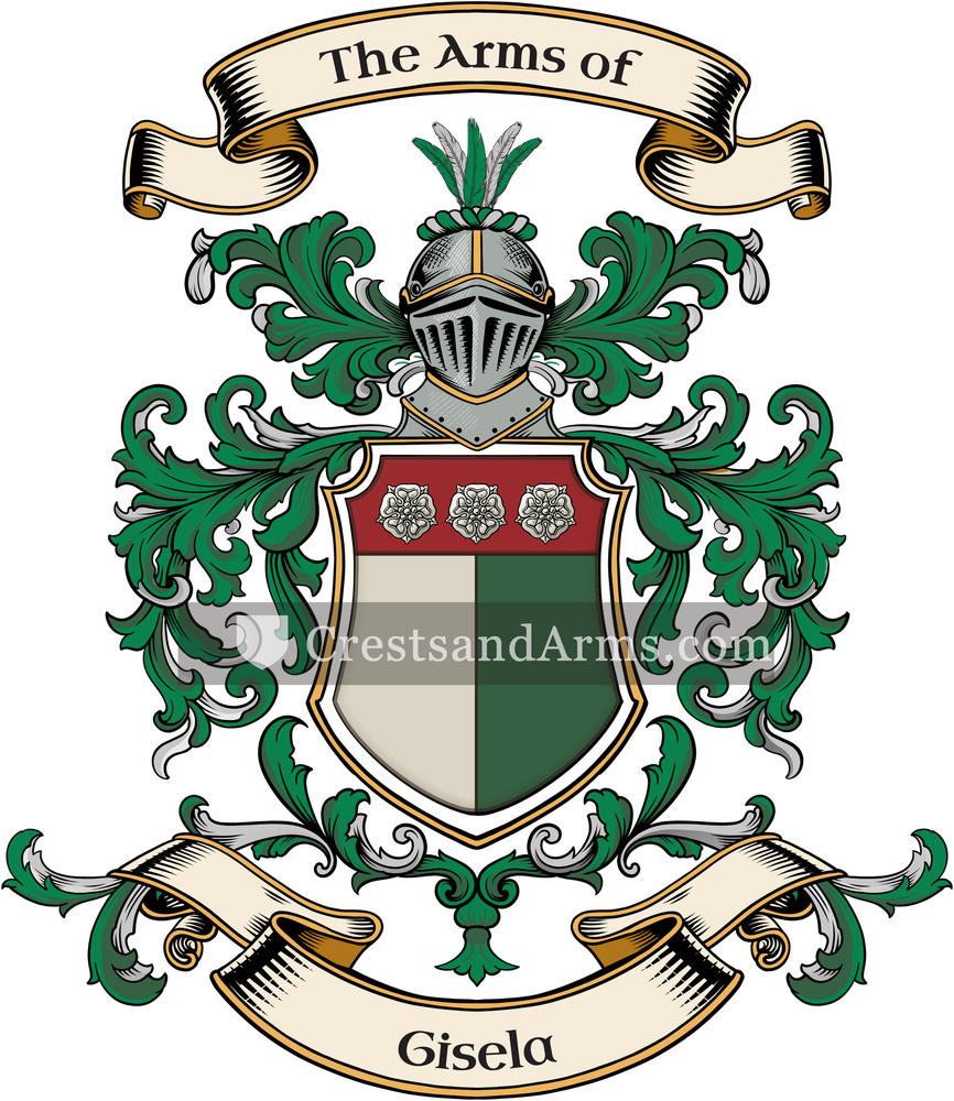 The Gisela coat of arms, drawn from the recorded blazon