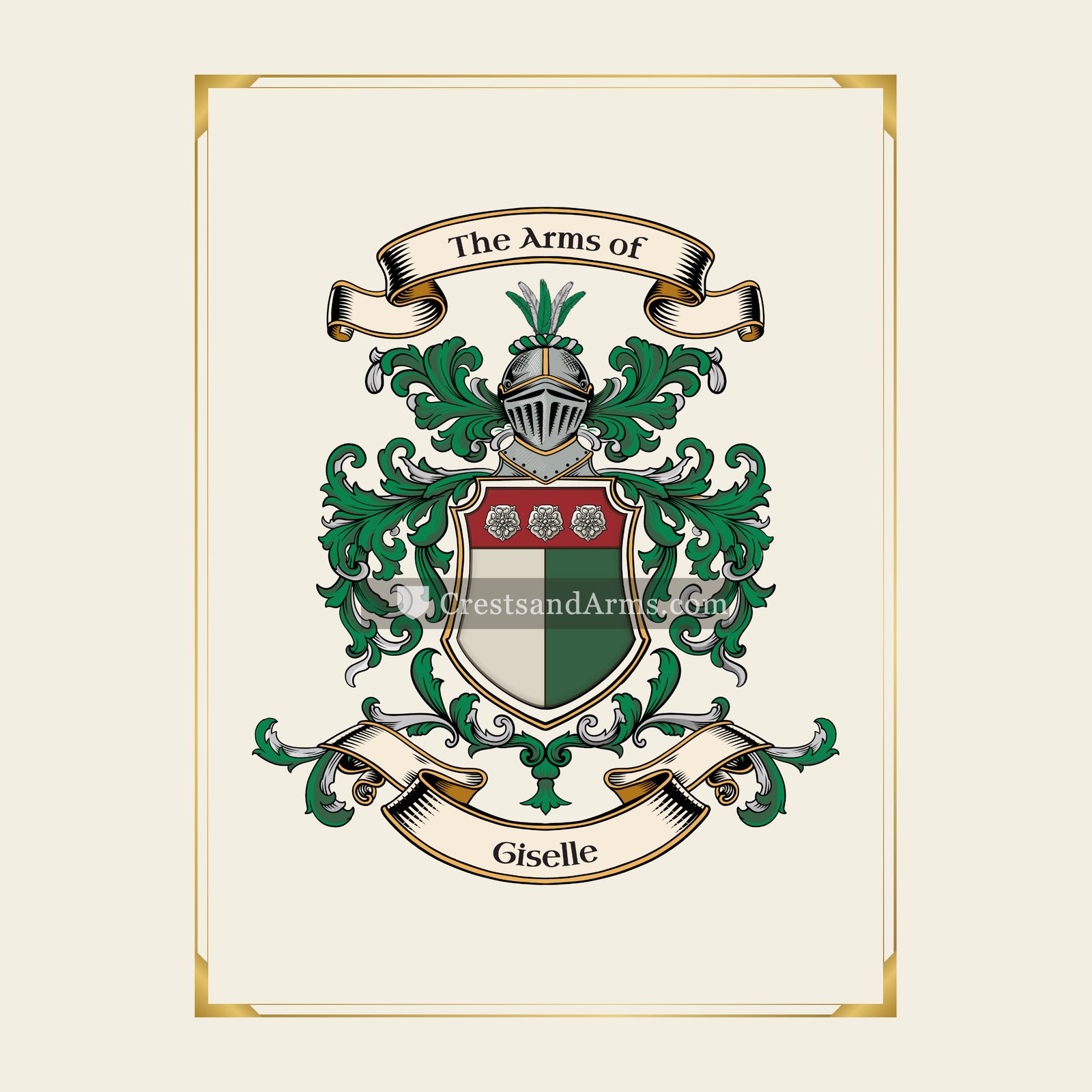 With gold border
