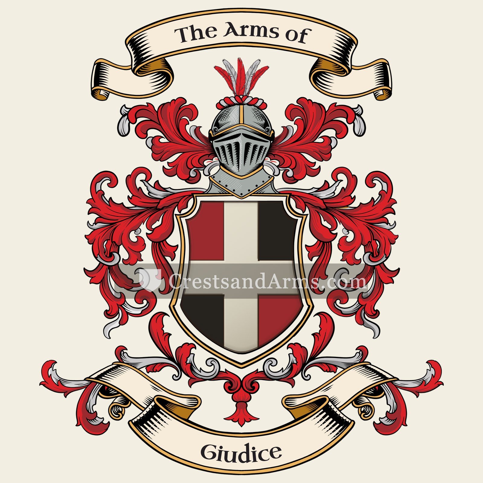The Giudice coat of arms, drawn from the recorded blazon
