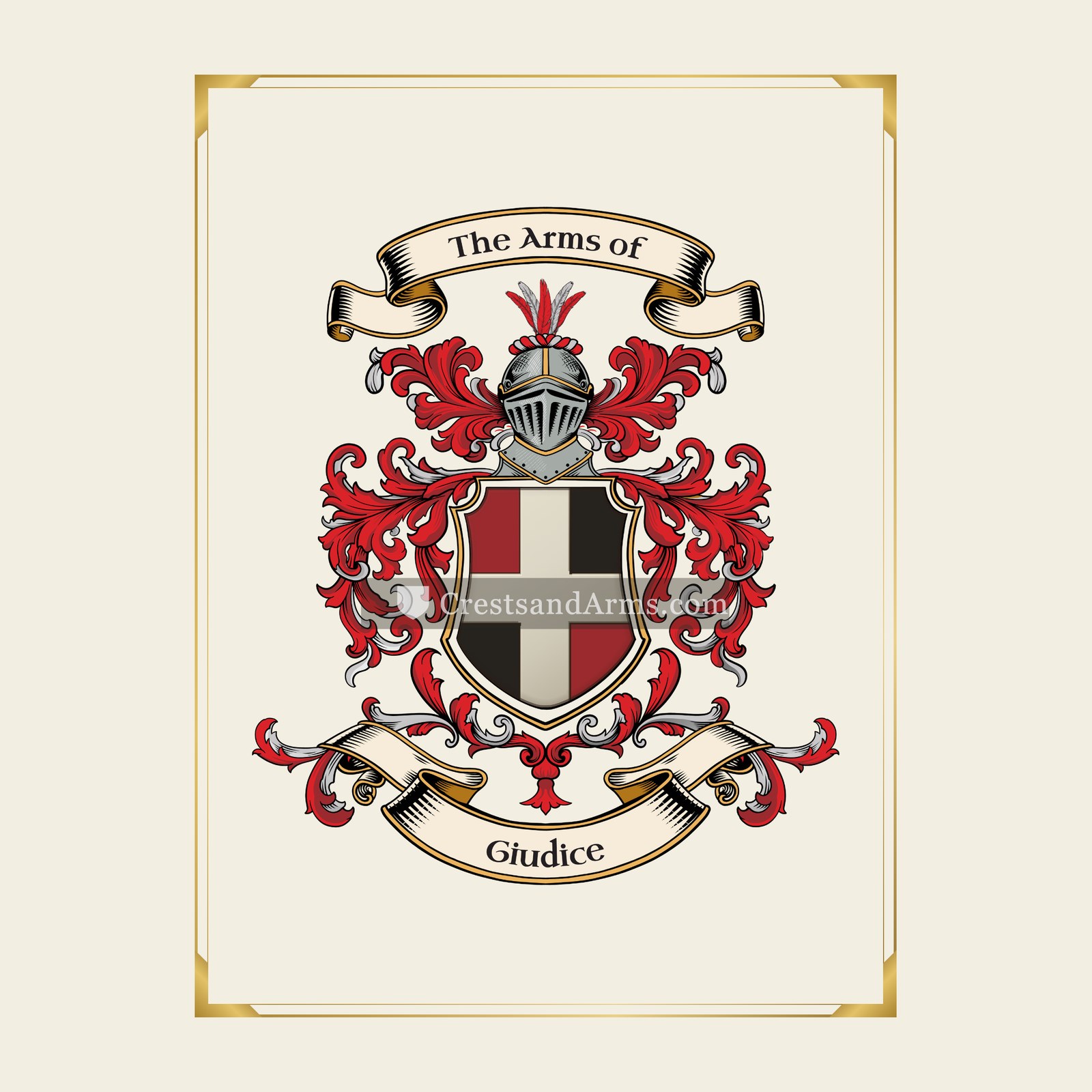 With gold border
