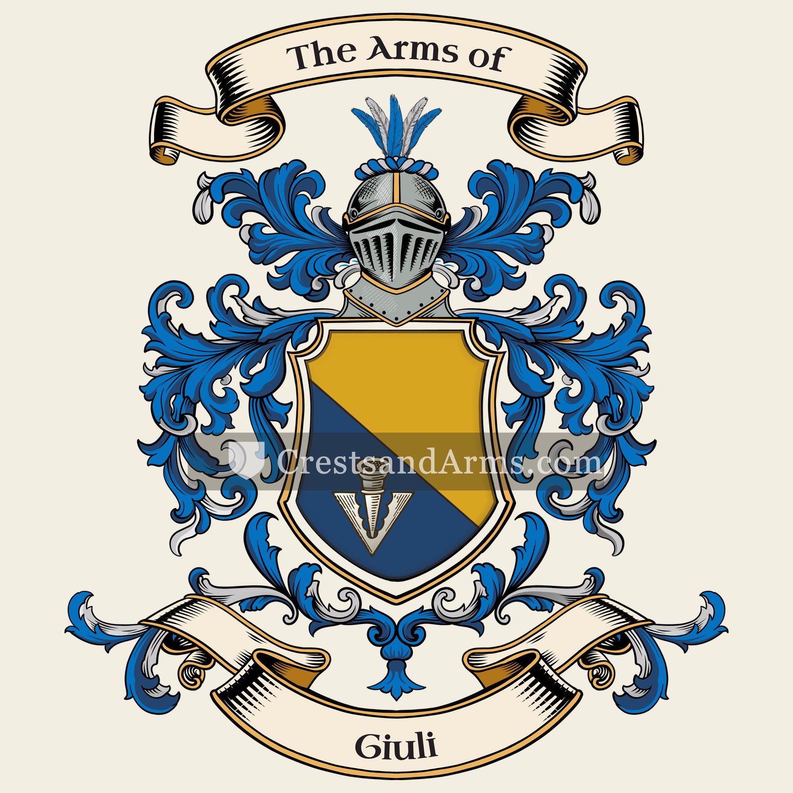 The Giuli coat of arms, drawn from the recorded blazon
