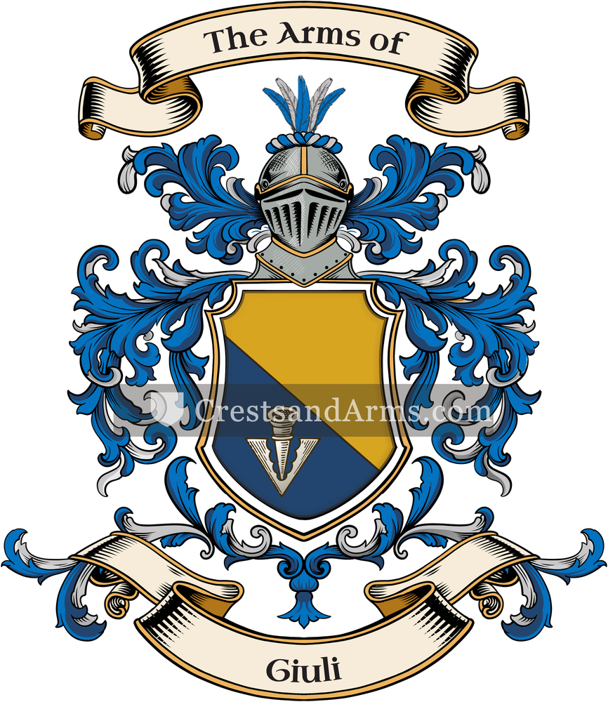 The Giuli coat of arms, drawn from the recorded blazon