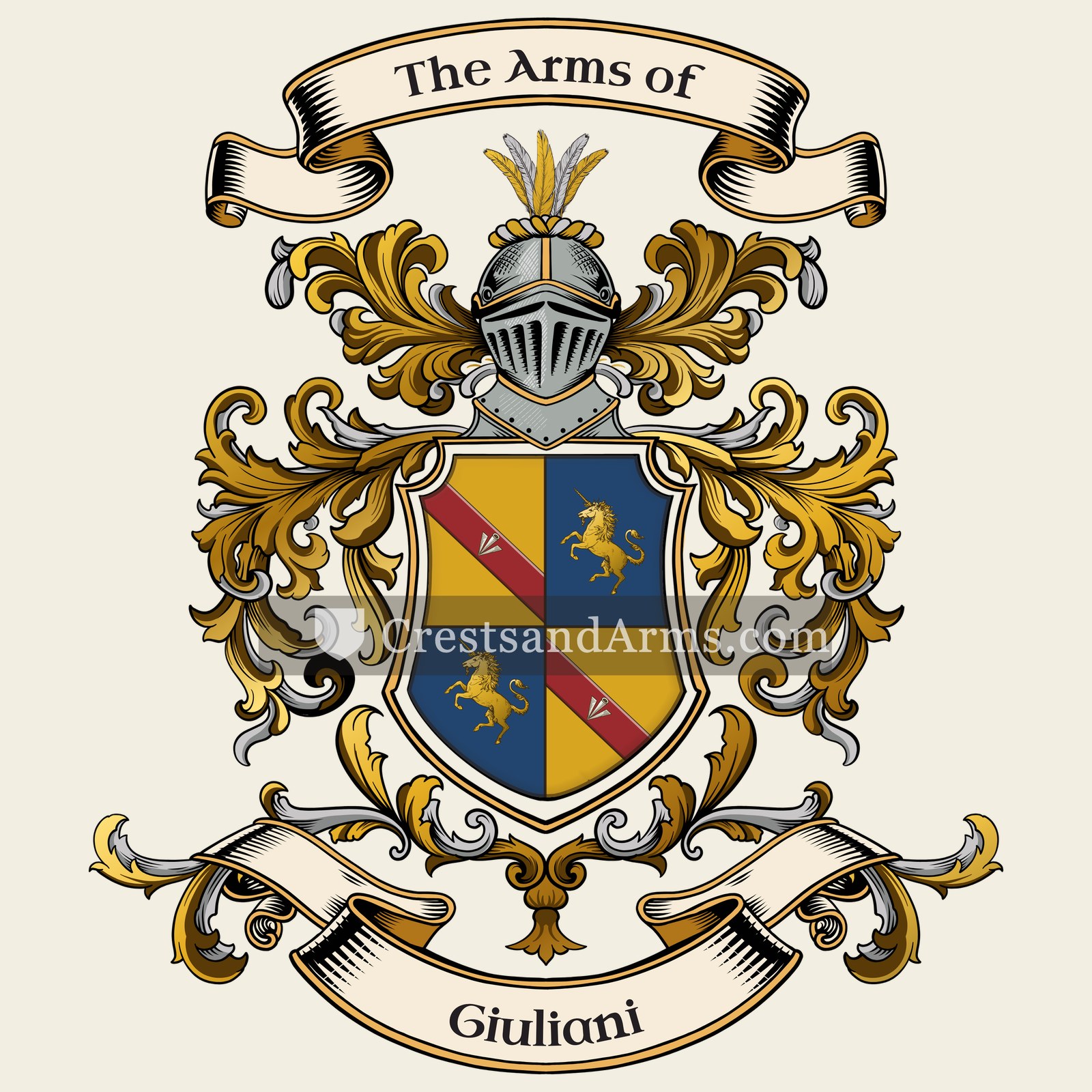 The Giuliani coat of arms, drawn from the recorded blazon