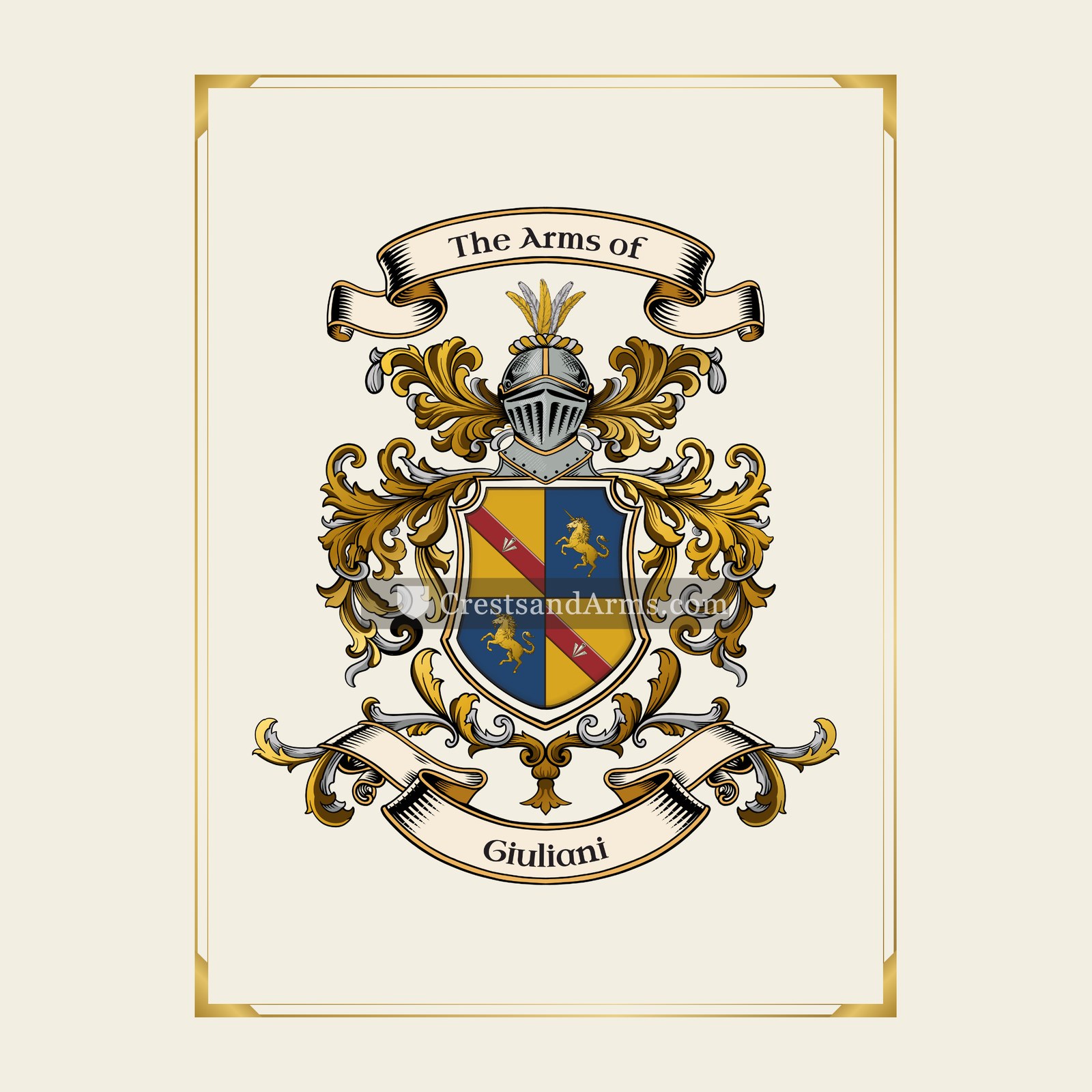 With gold border