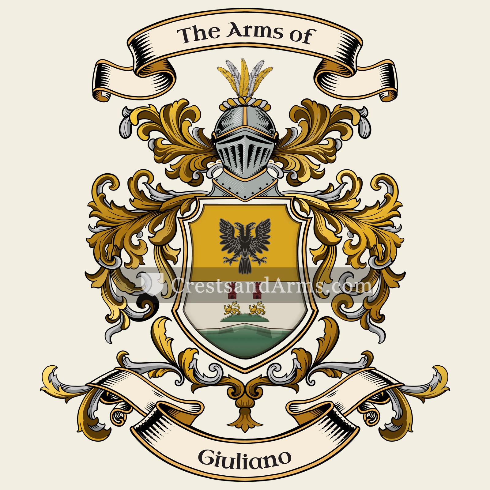 The Giuliano coat of arms, drawn from the recorded blazon