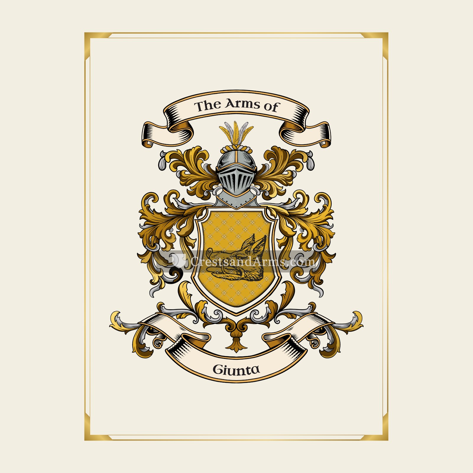With gold border