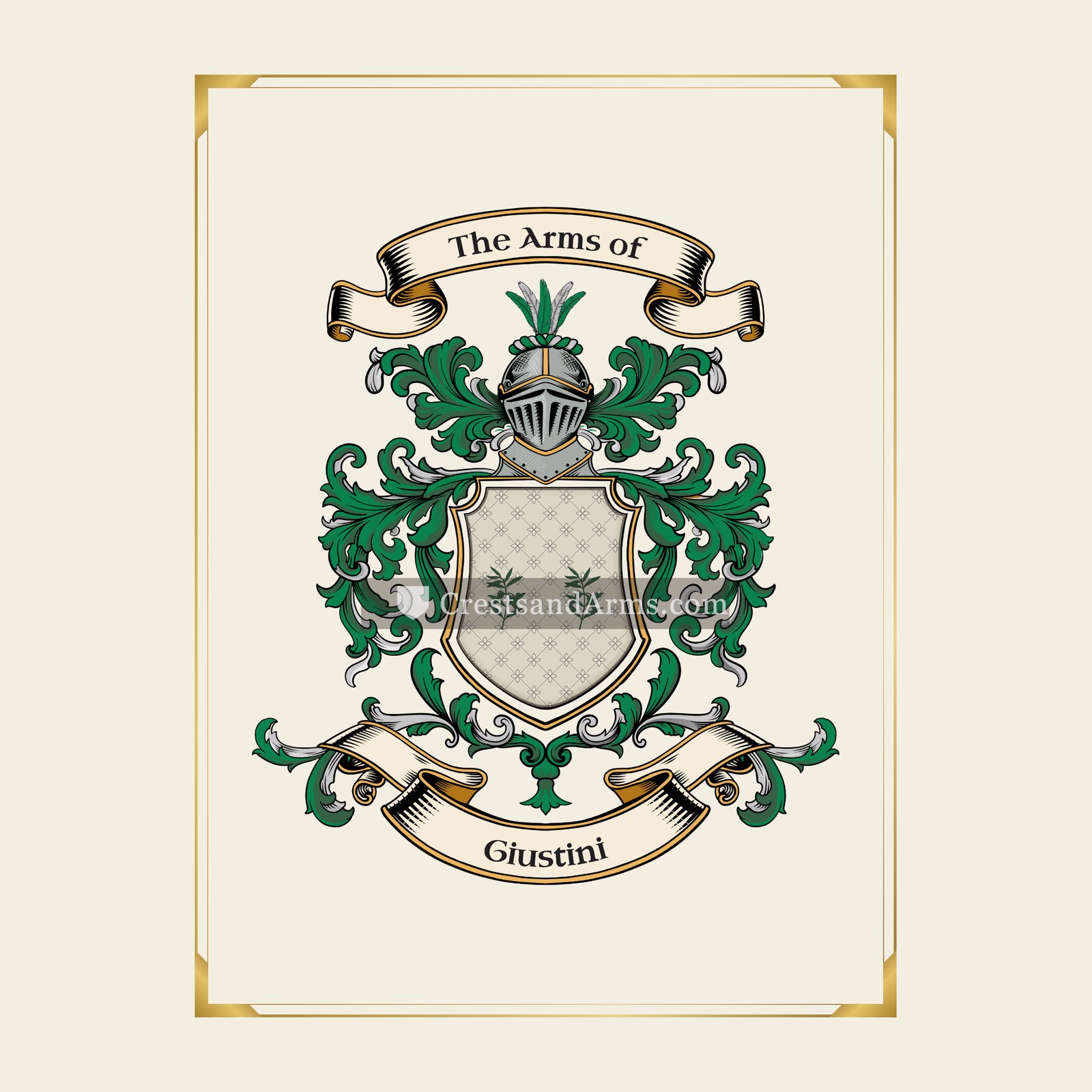 With gold border