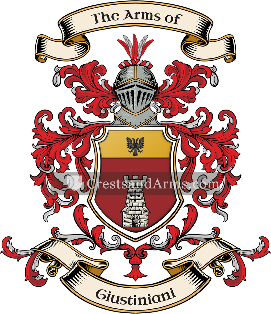 The Giustiniani coat of arms, drawn from the recorded blazon