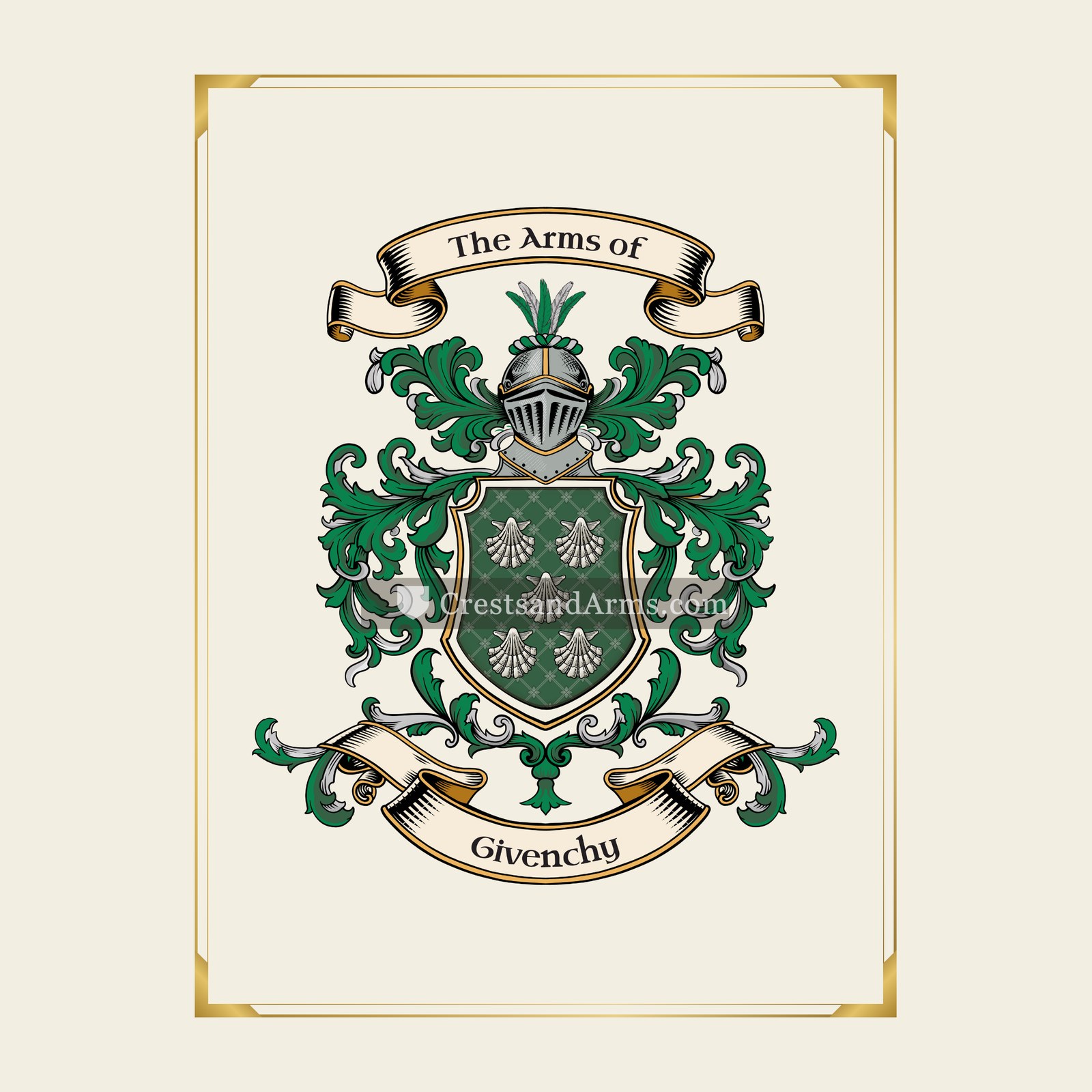 With gold border