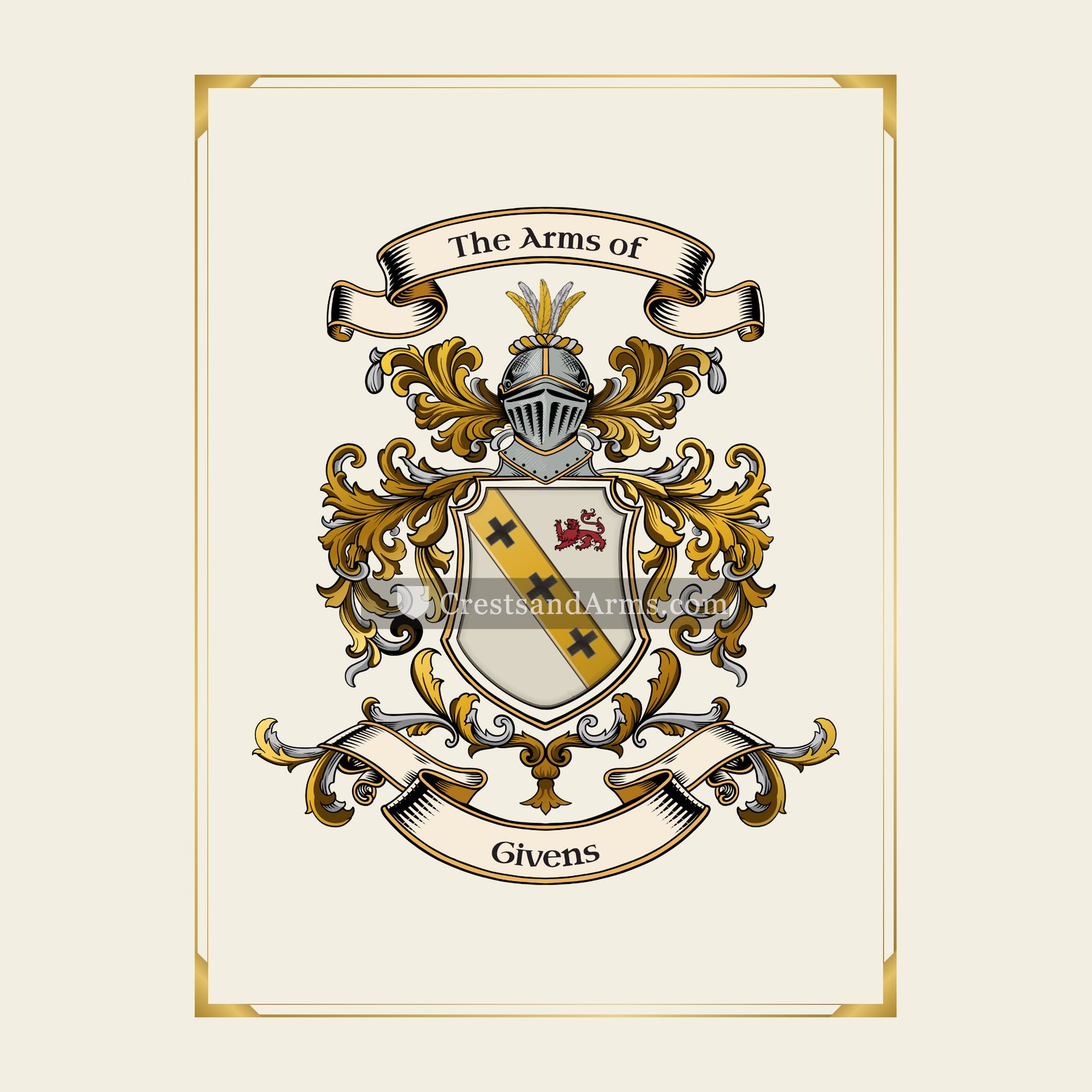 With gold border