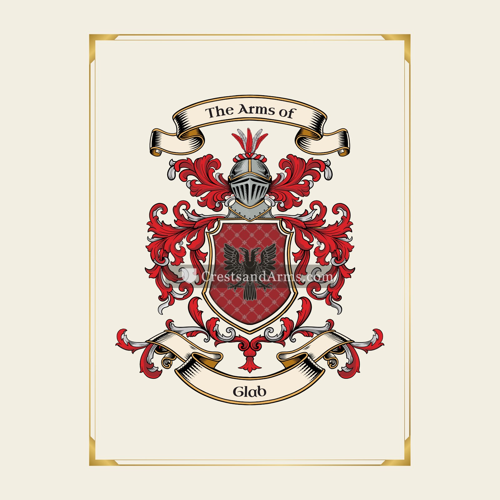 With gold border
