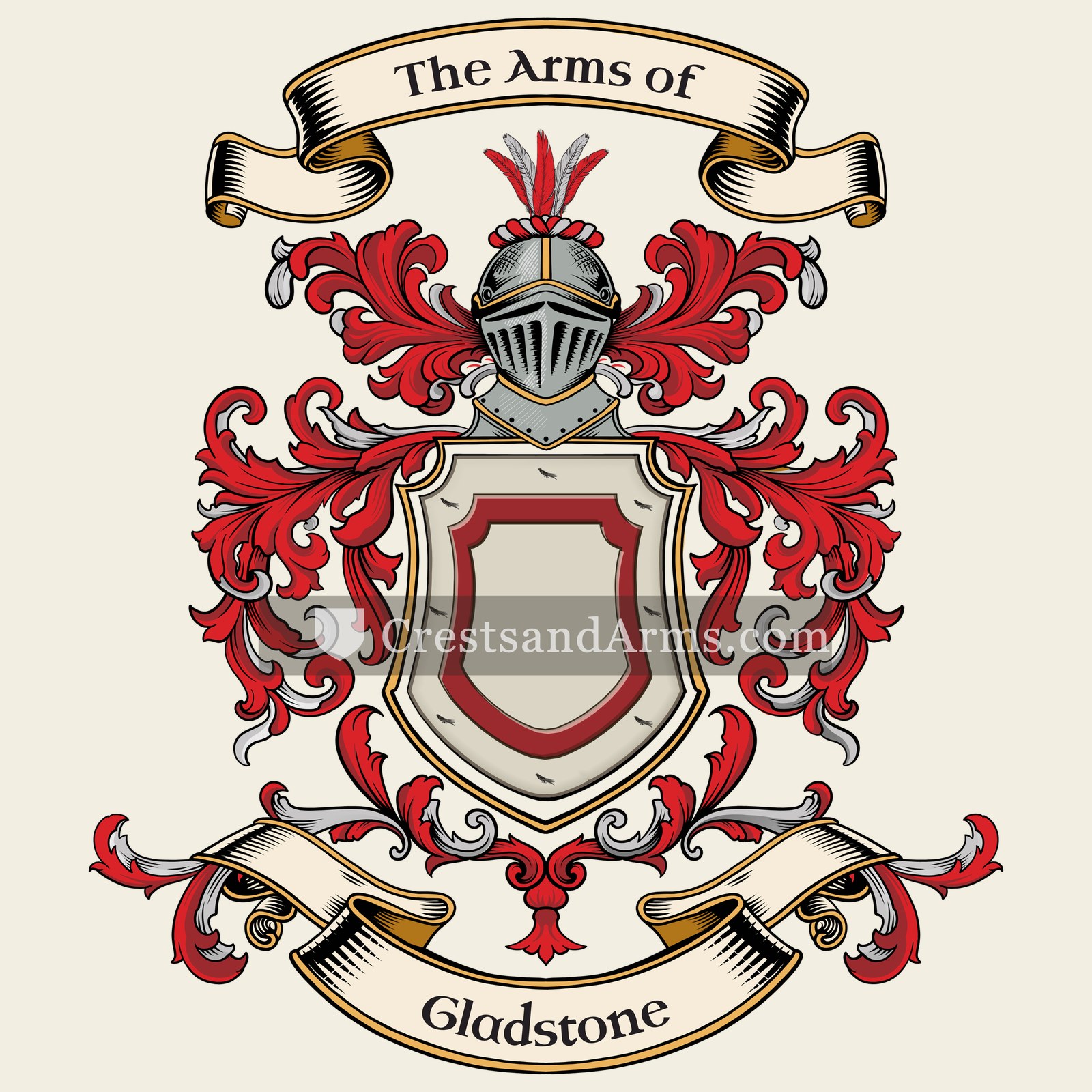 The Gladstone coat of arms, drawn from the recorded blazon