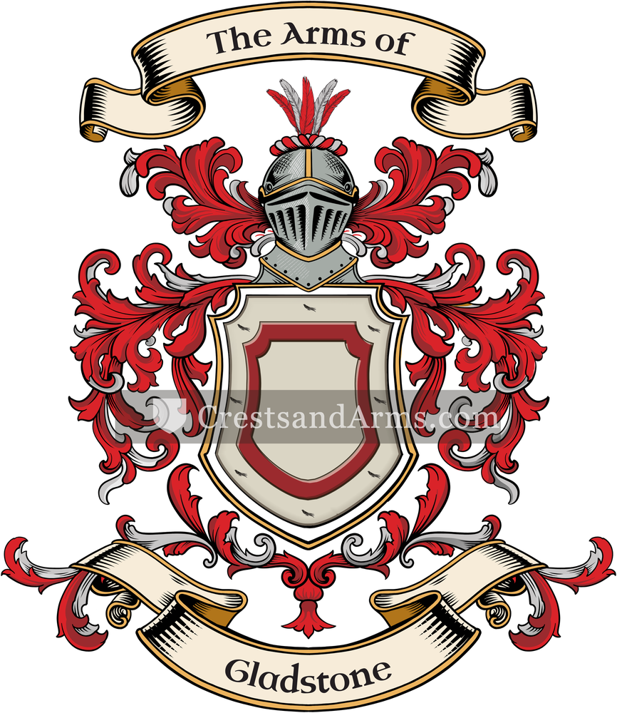 The Gladstone coat of arms, drawn from the recorded blazon