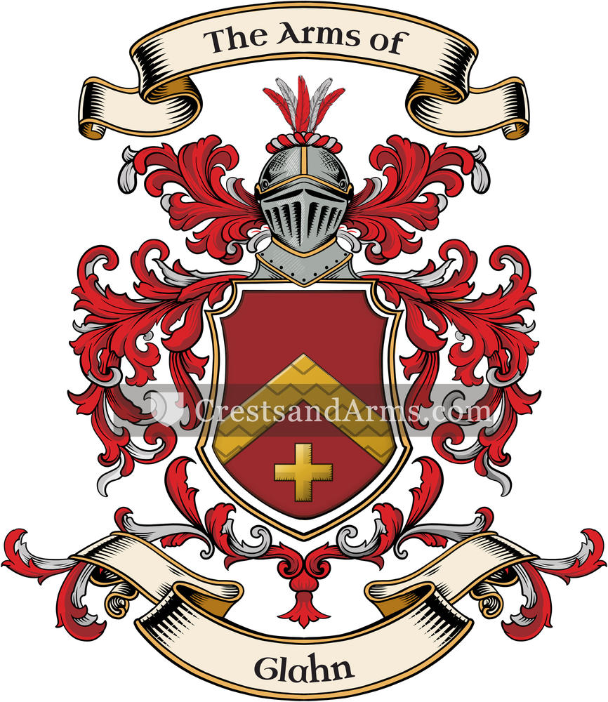 The Glahn coat of arms, drawn from the recorded blazon