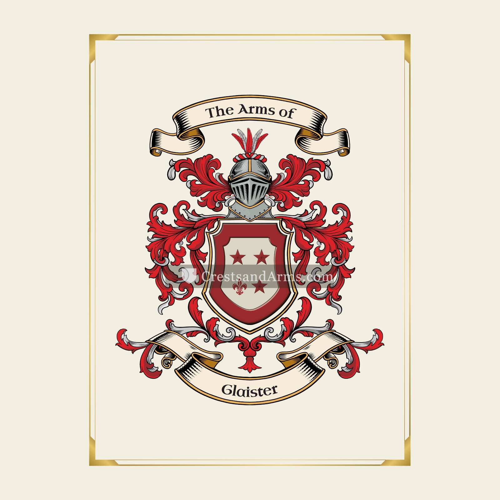 With gold border