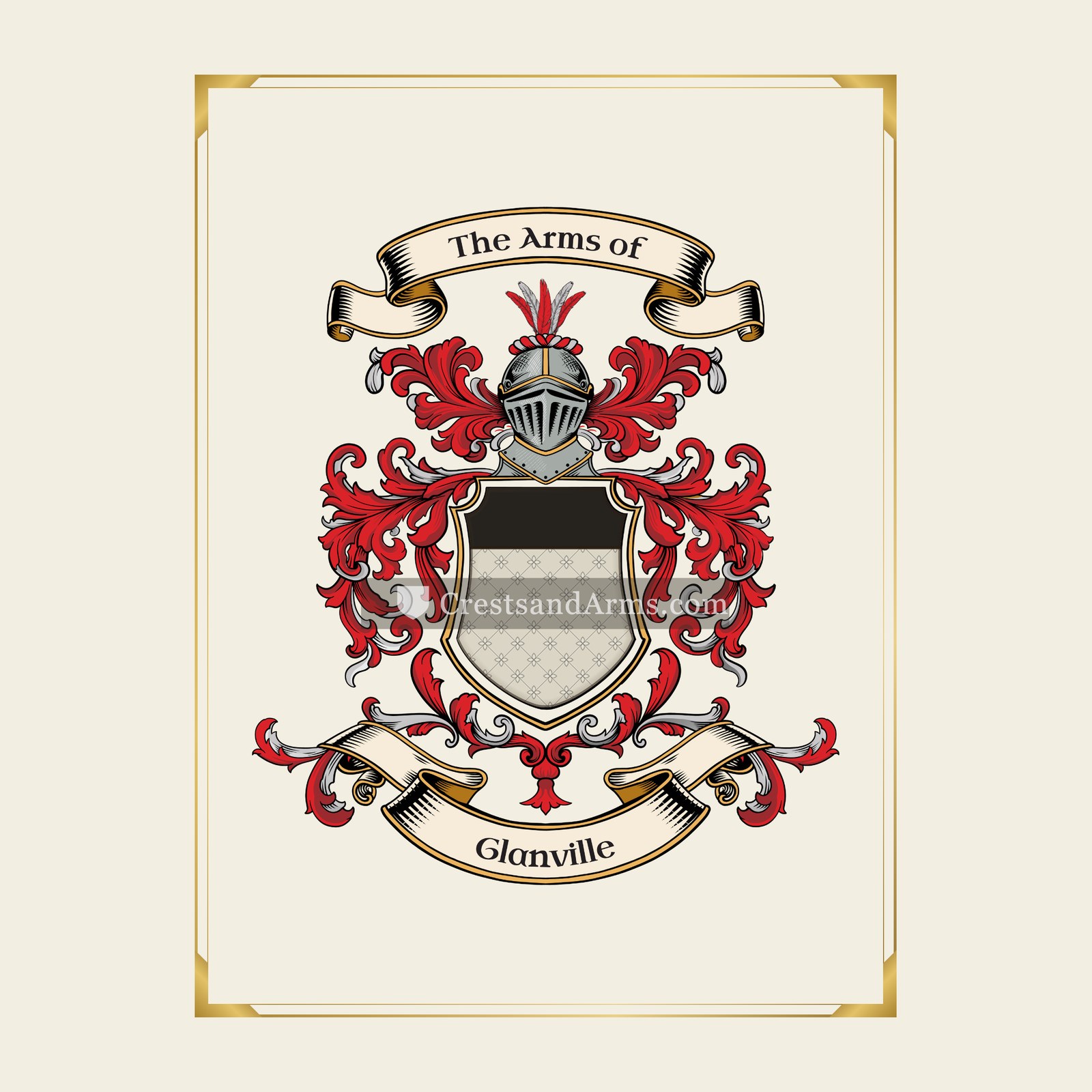 With gold border