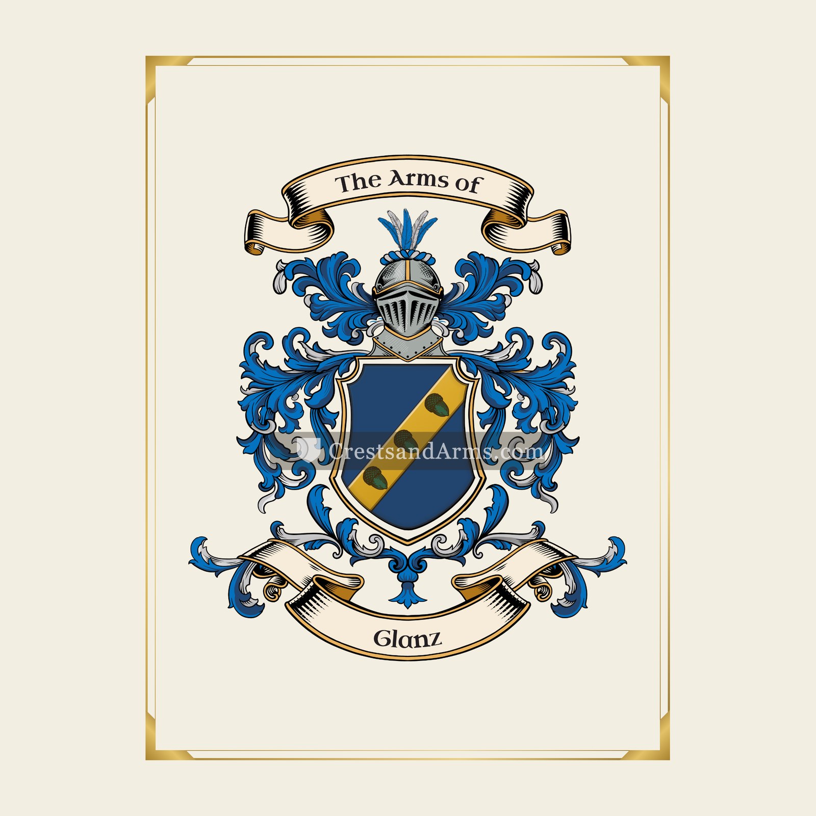 With gold border