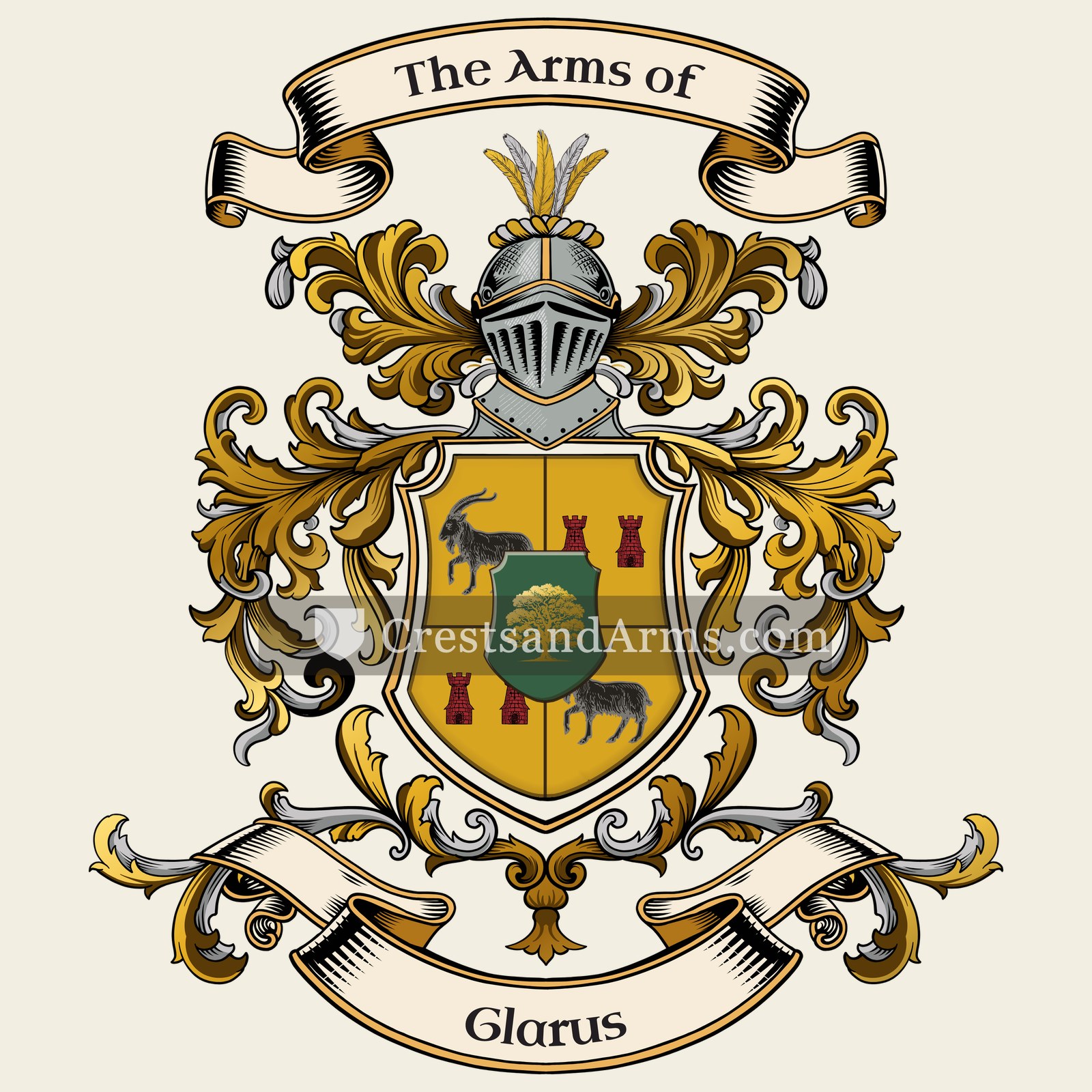 The Glarus coat of arms, drawn from the recorded blazon
