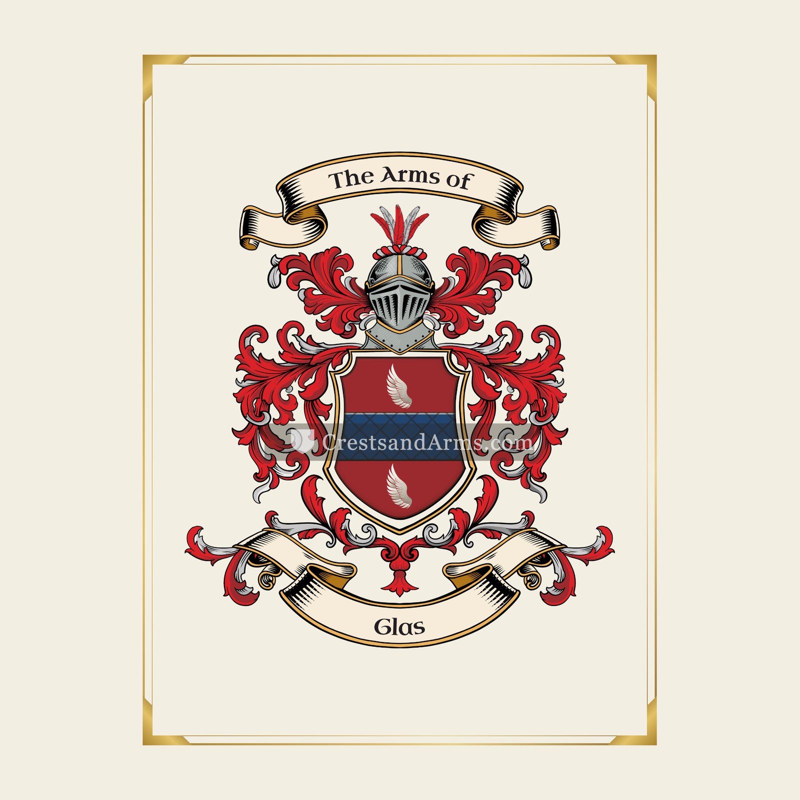 With gold border