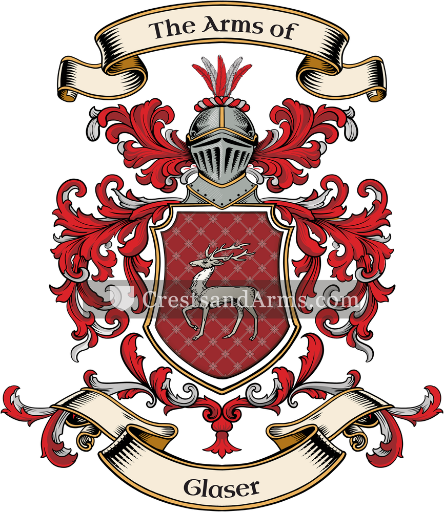 The Glaser coat of arms, drawn from the recorded blazon