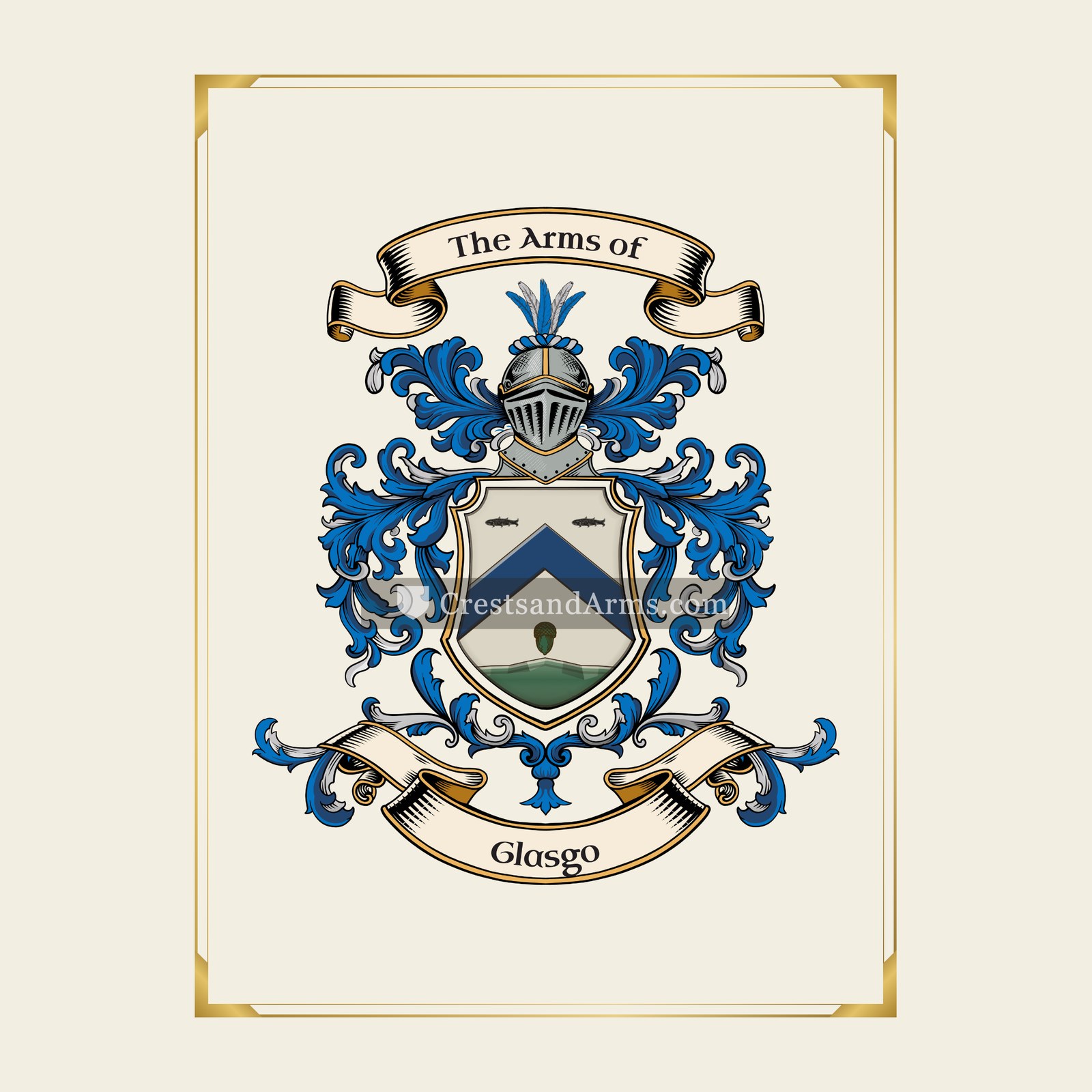 With gold border