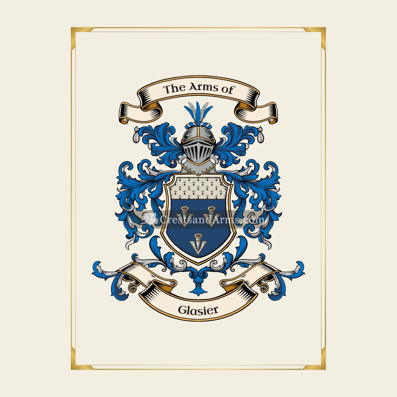 With gold border
