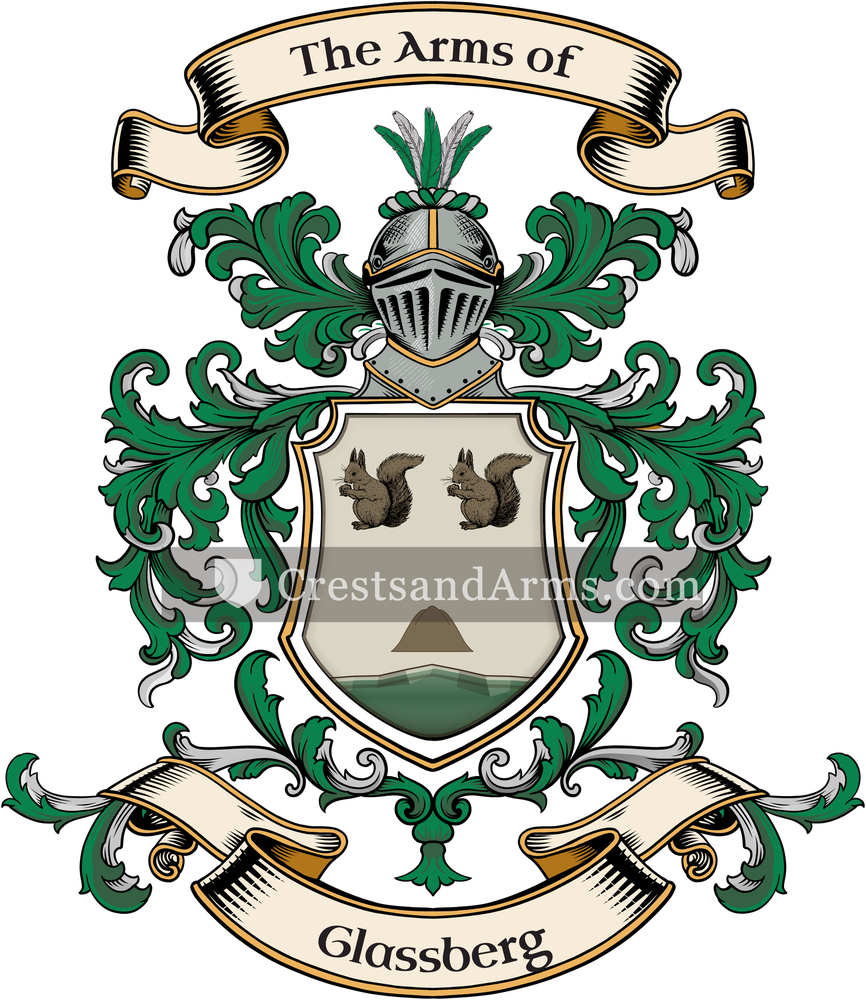 The Glassberg coat of arms, drawn from the recorded blazon