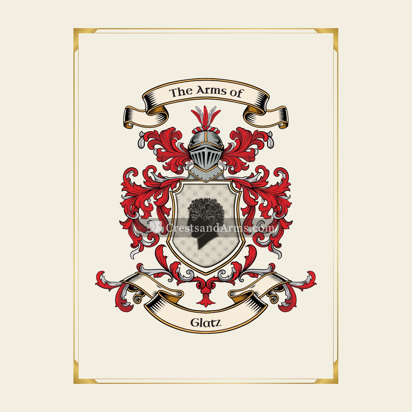 With gold border