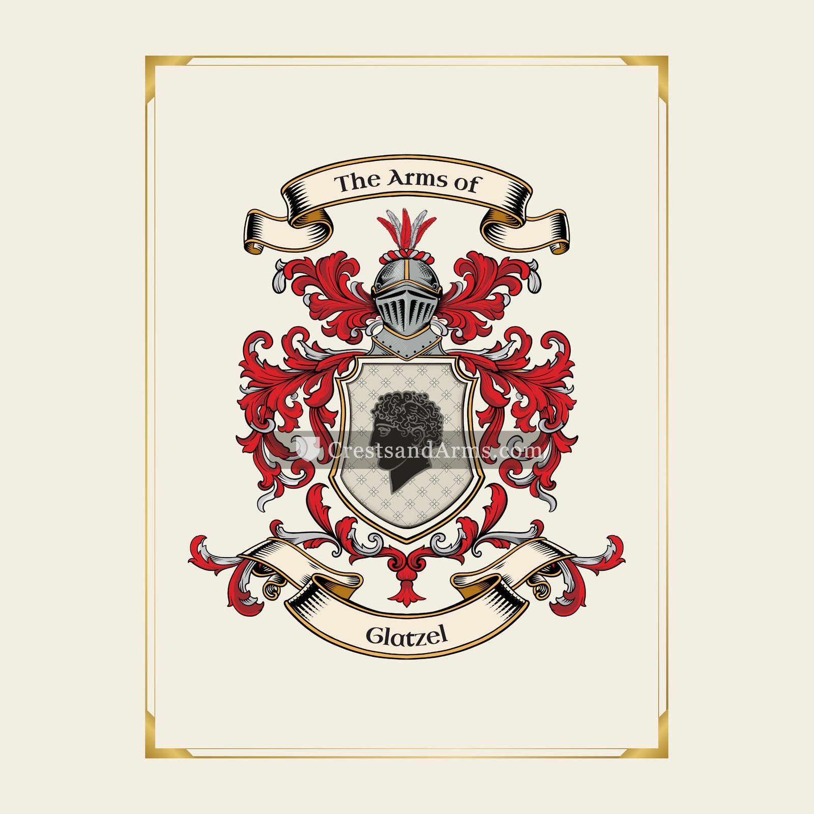 With gold border