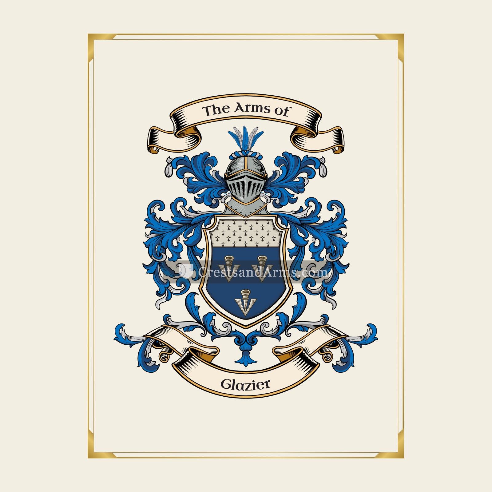 With gold border