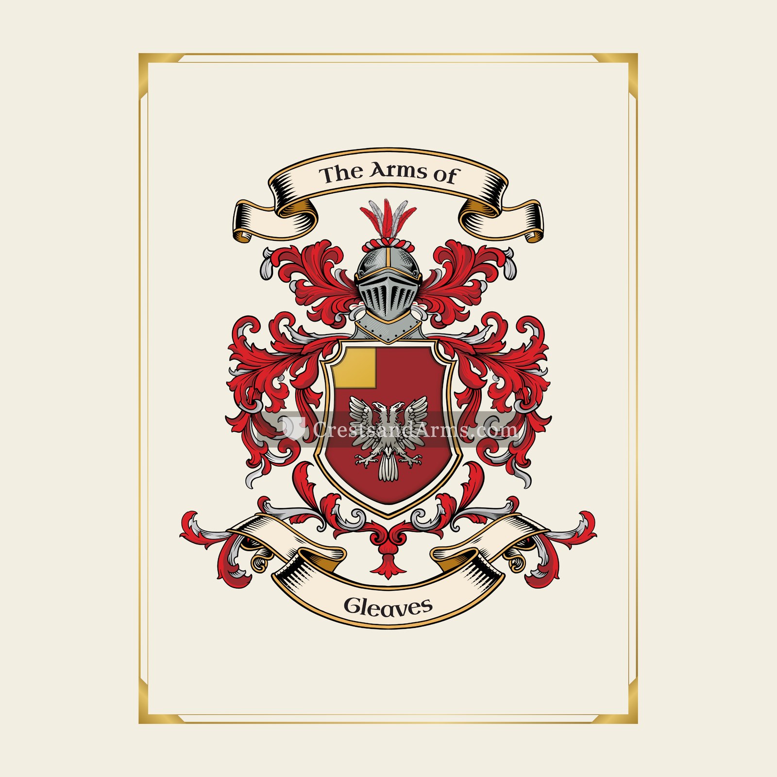 With gold border