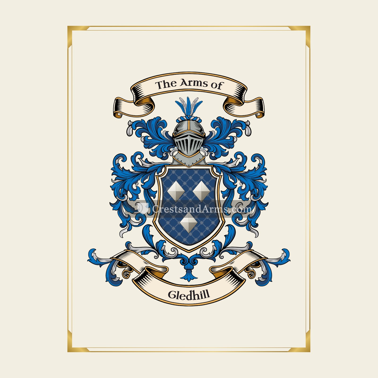 With gold border
