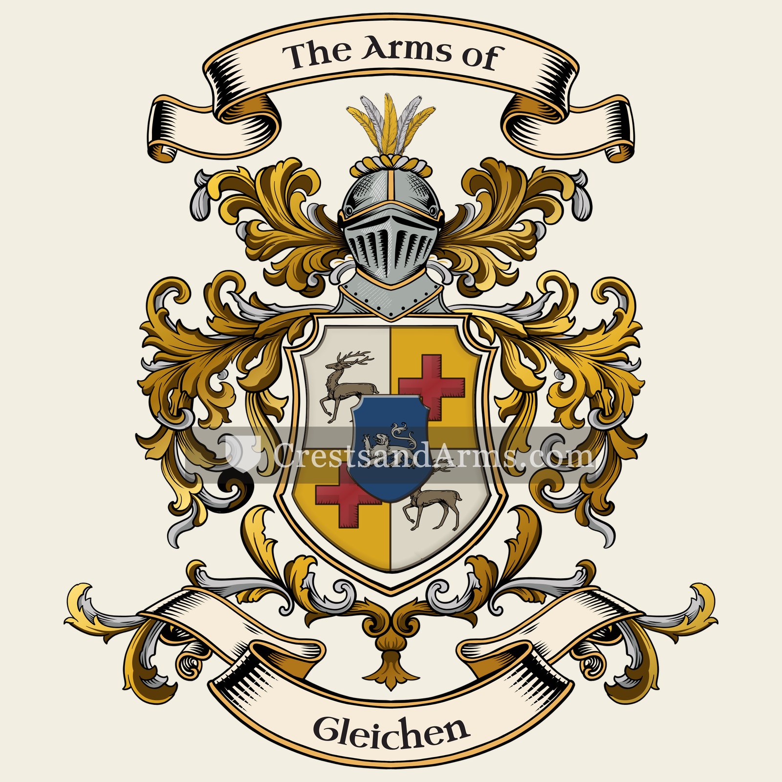 The Gleichen coat of arms, drawn from the recorded blazon