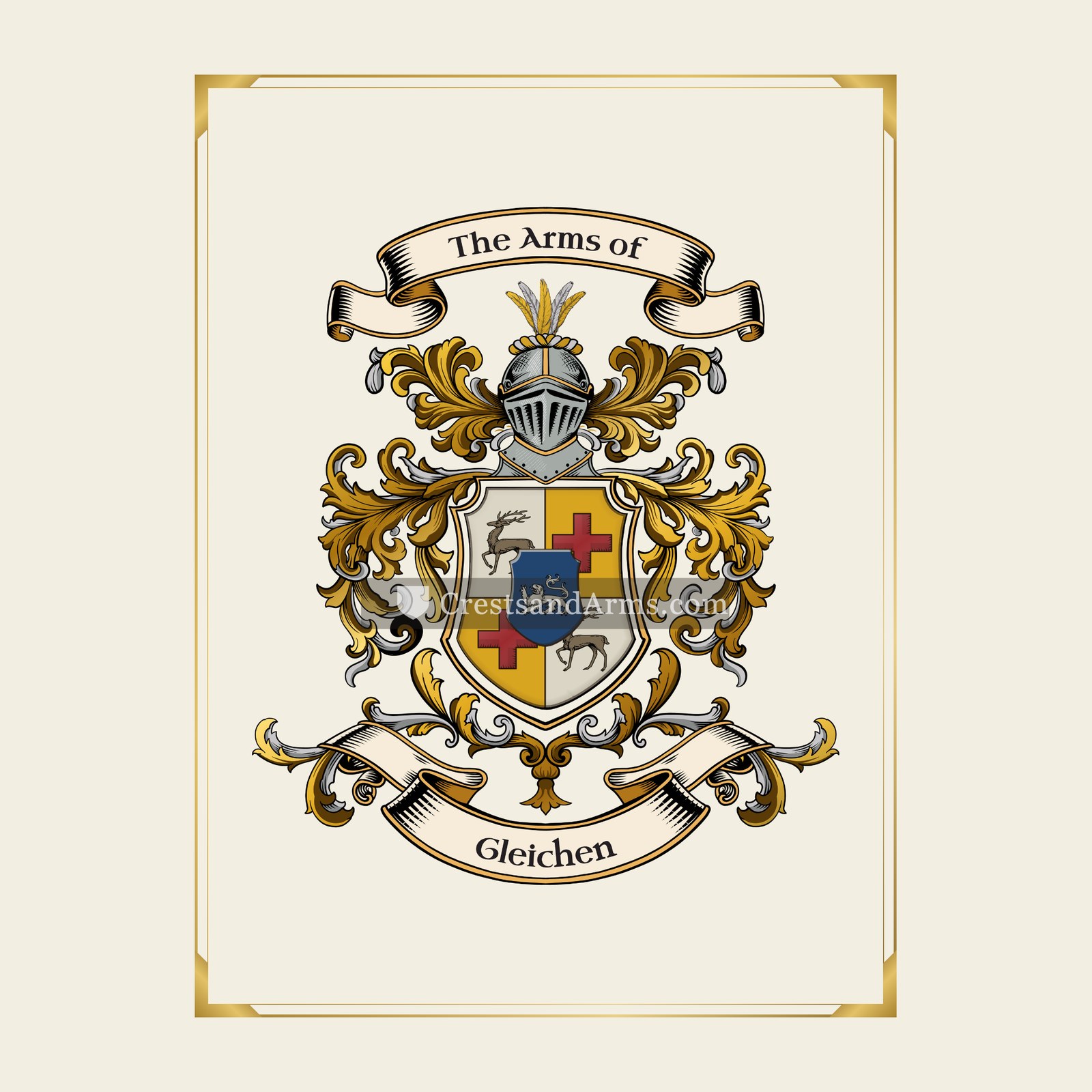 With gold border