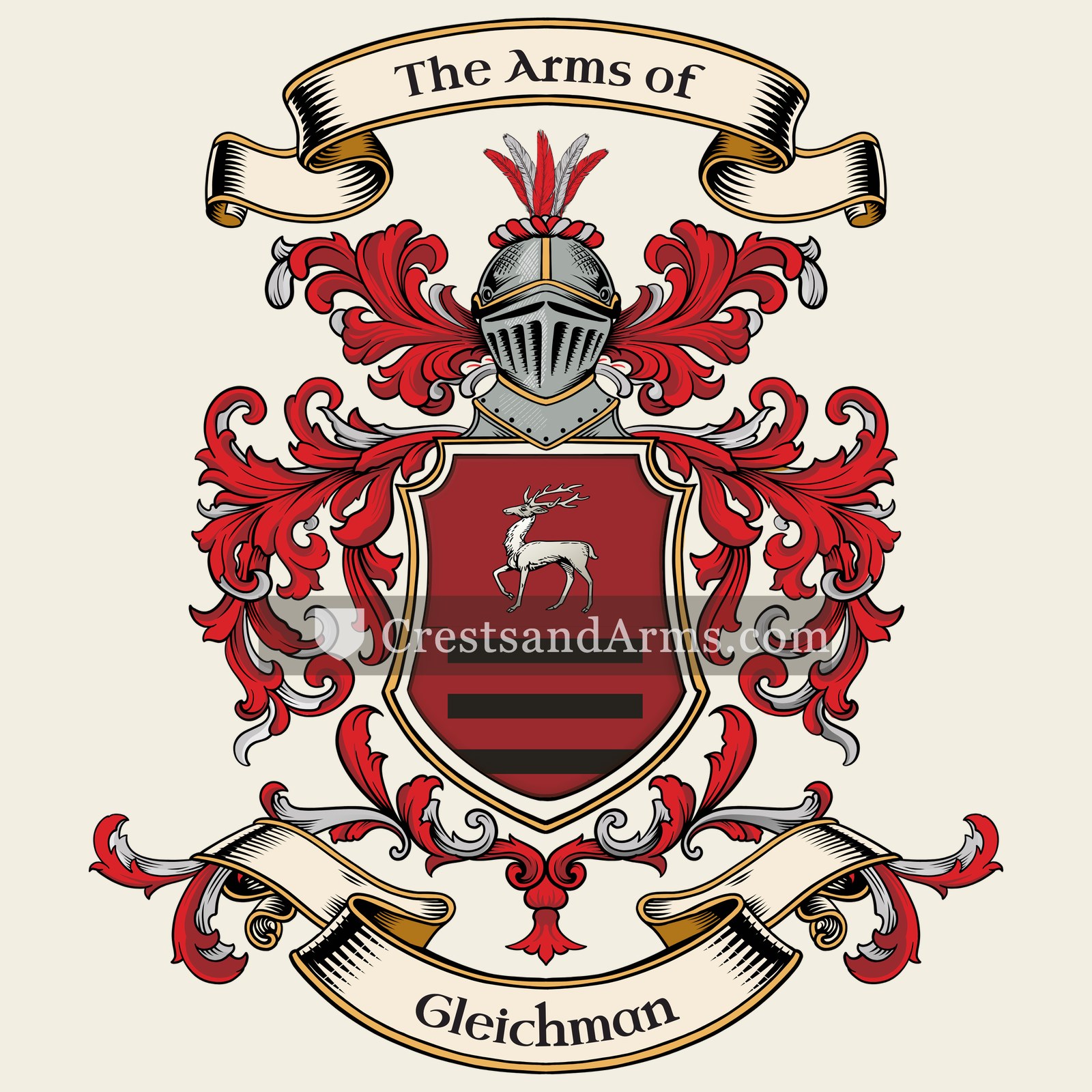 The Gleichman coat of arms, drawn from the recorded blazon