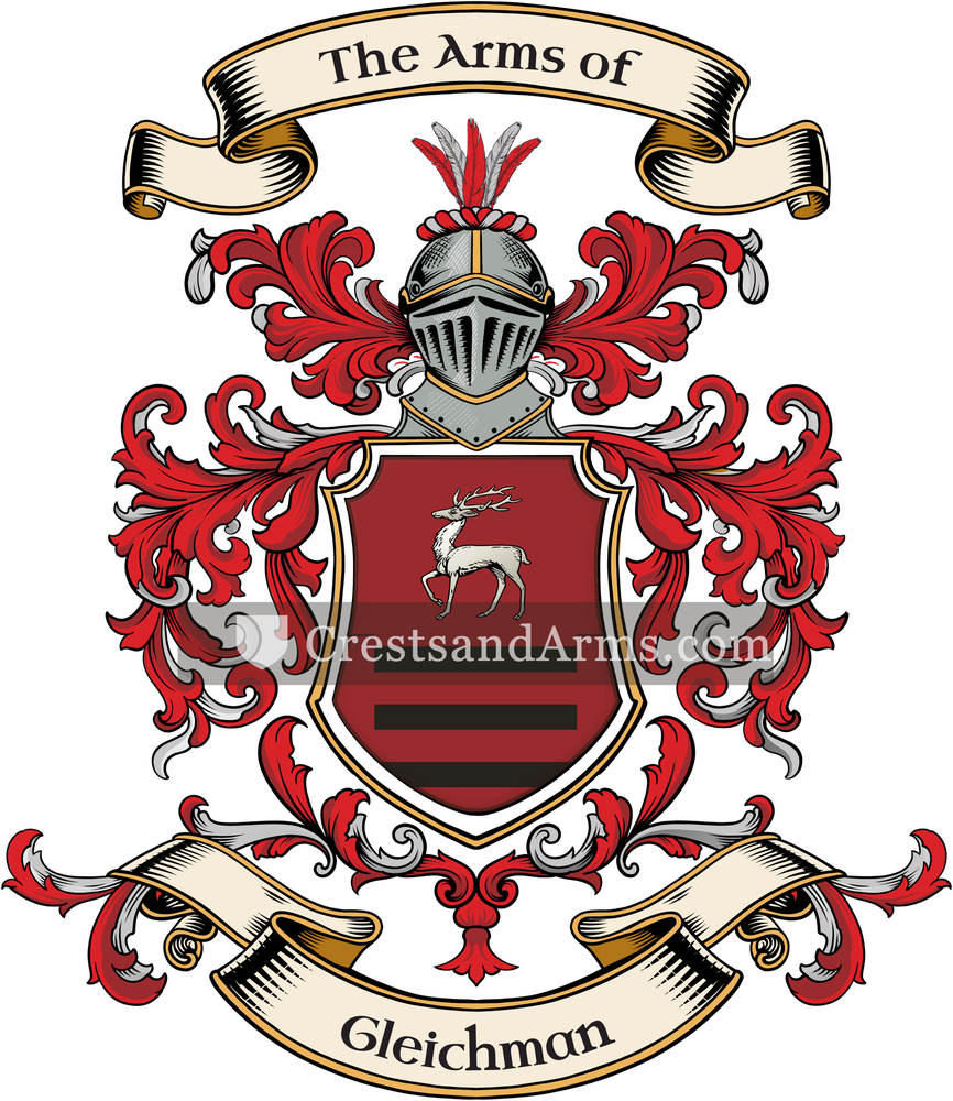 The Gleichman coat of arms, drawn from the recorded blazon