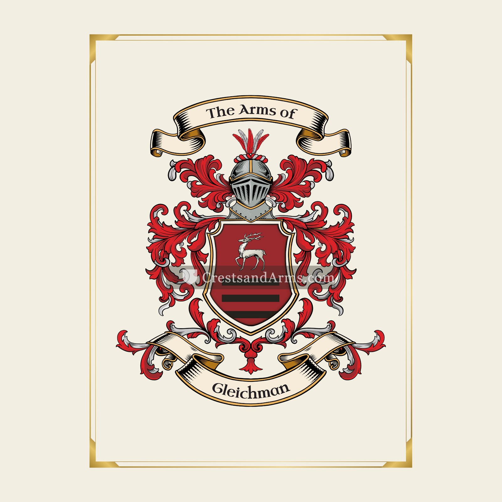 With gold border