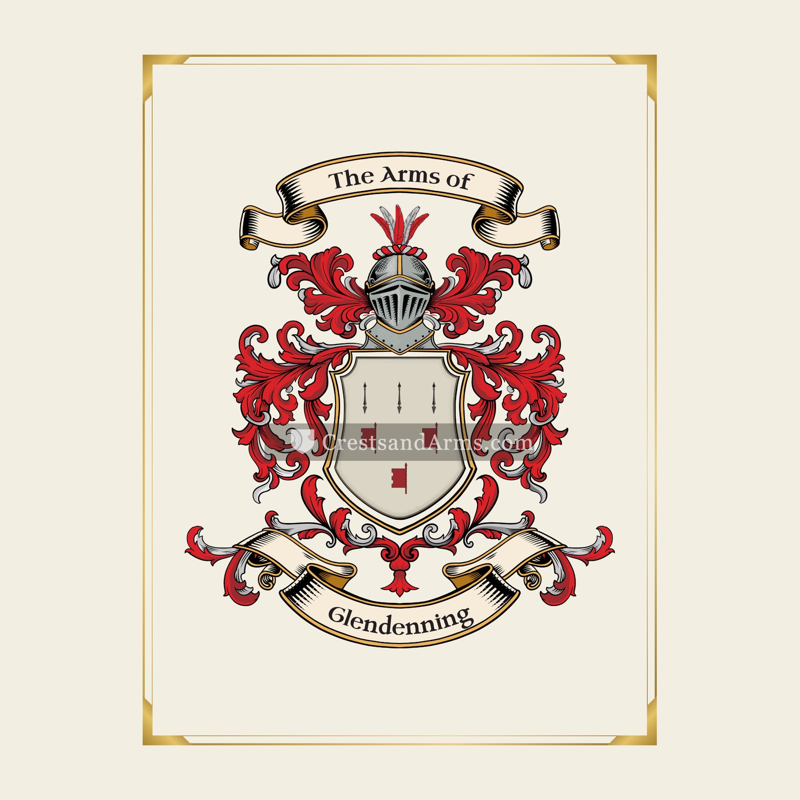 With gold border