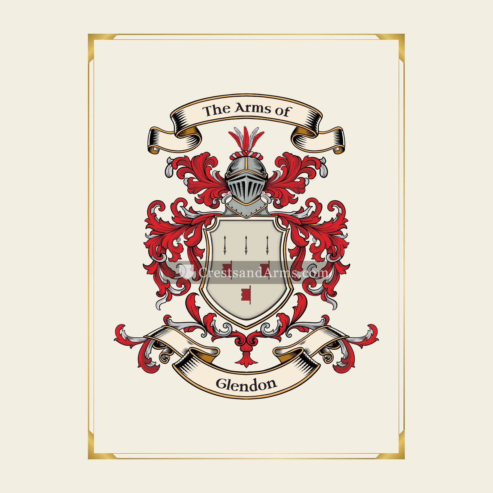 With gold border