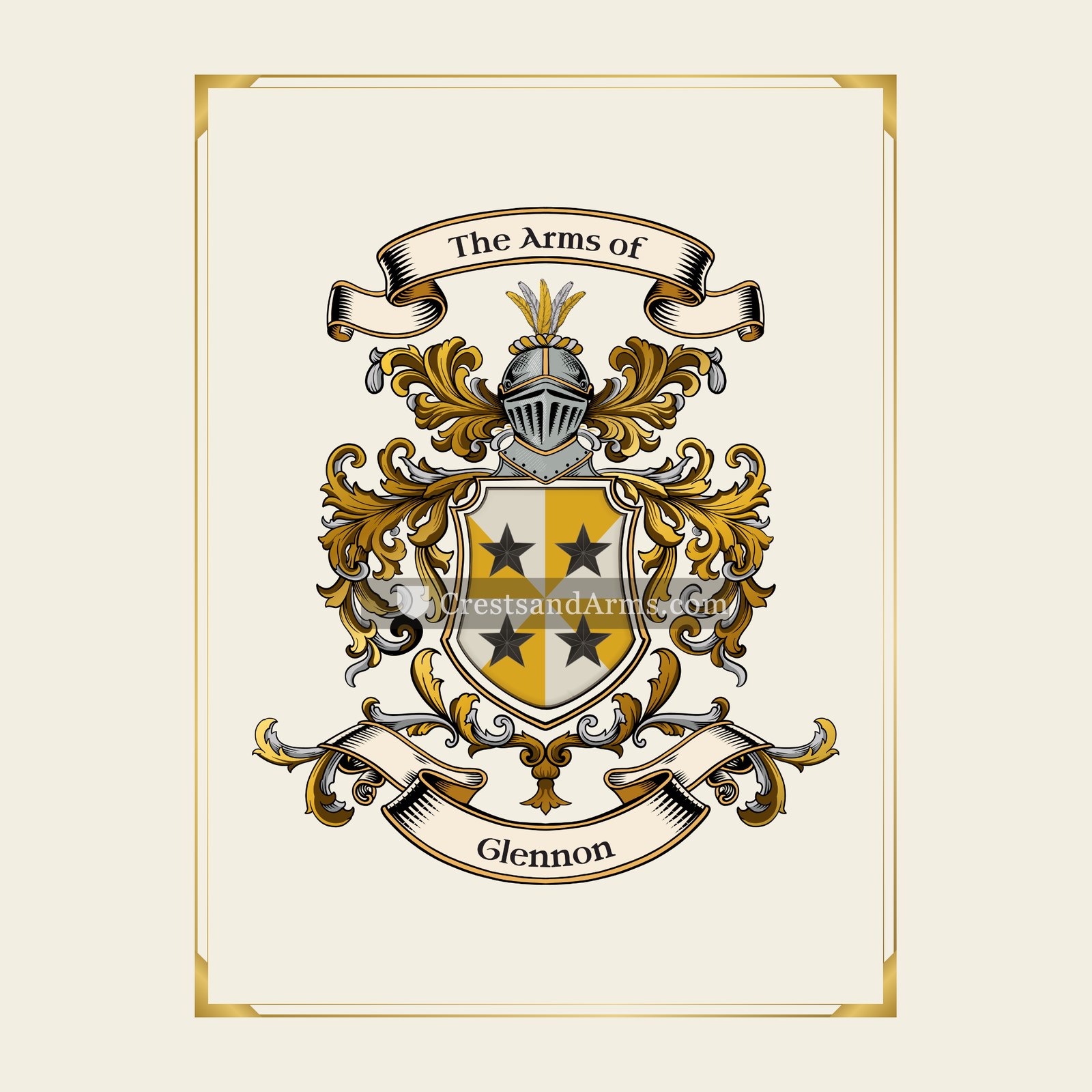 With gold border