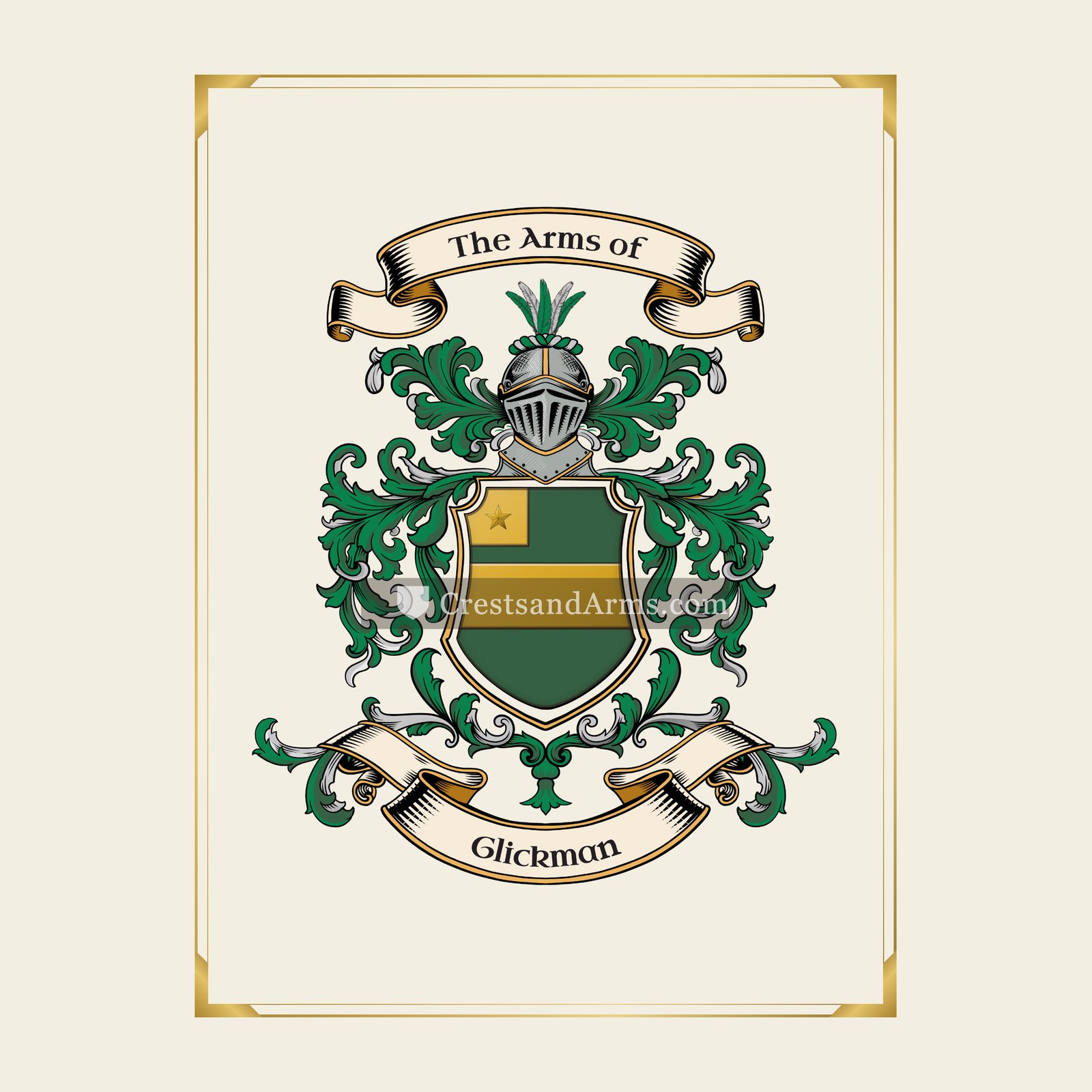 With gold border
