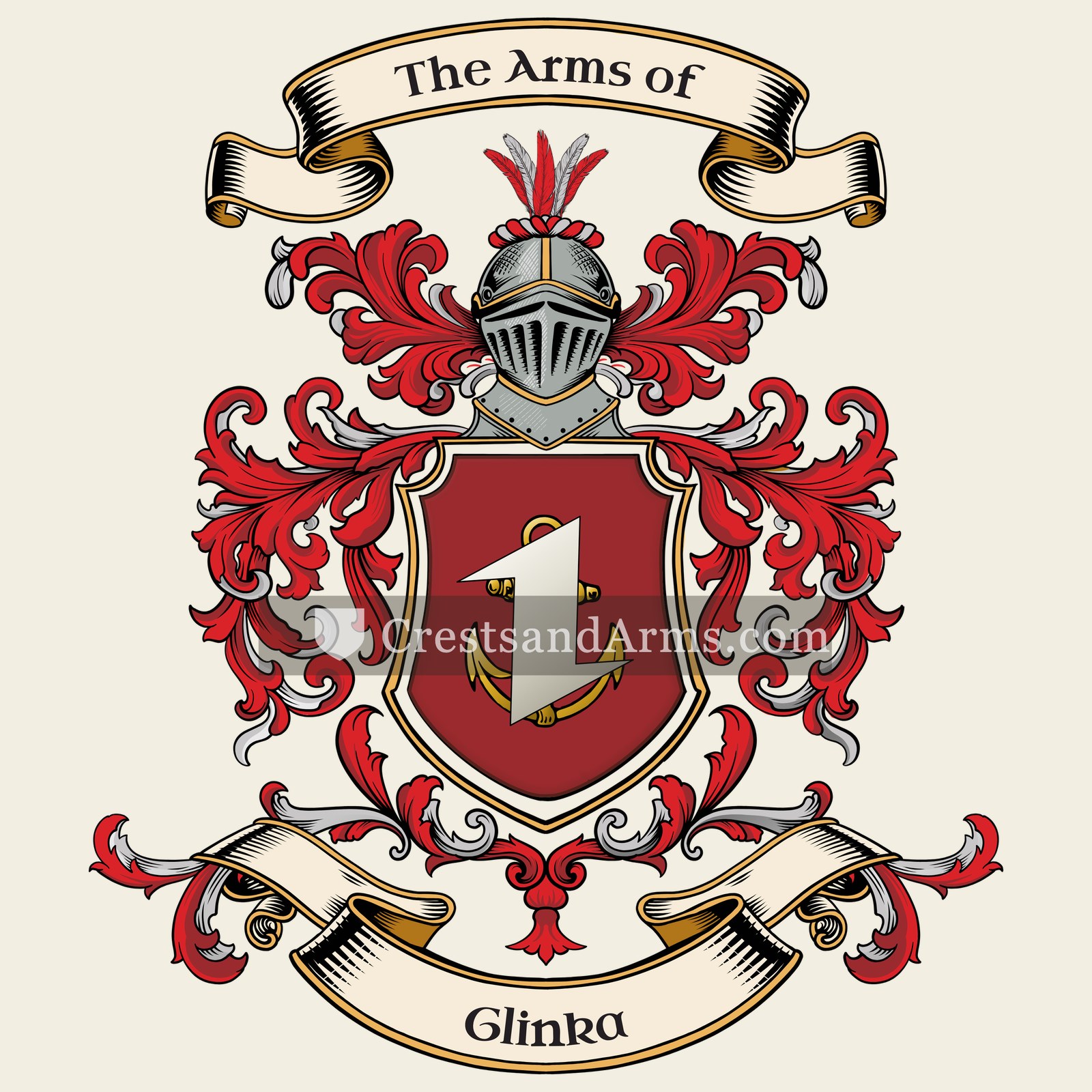 The Glinka coat of arms, drawn from the recorded blazon