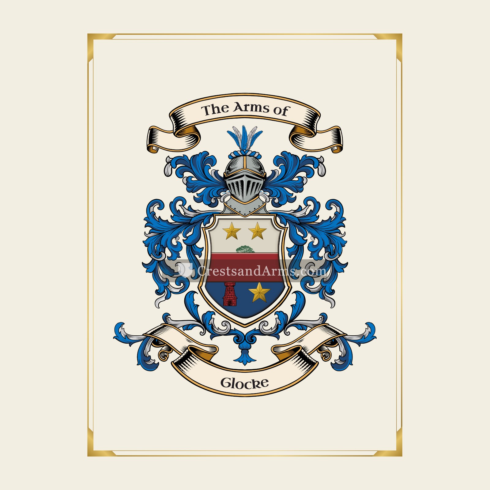 With gold border