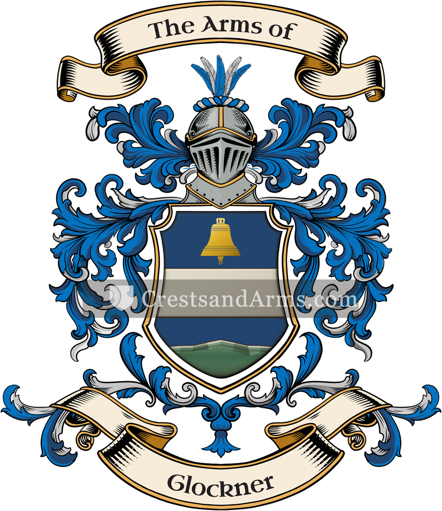 The Glockner coat of arms, drawn from the recorded blazon