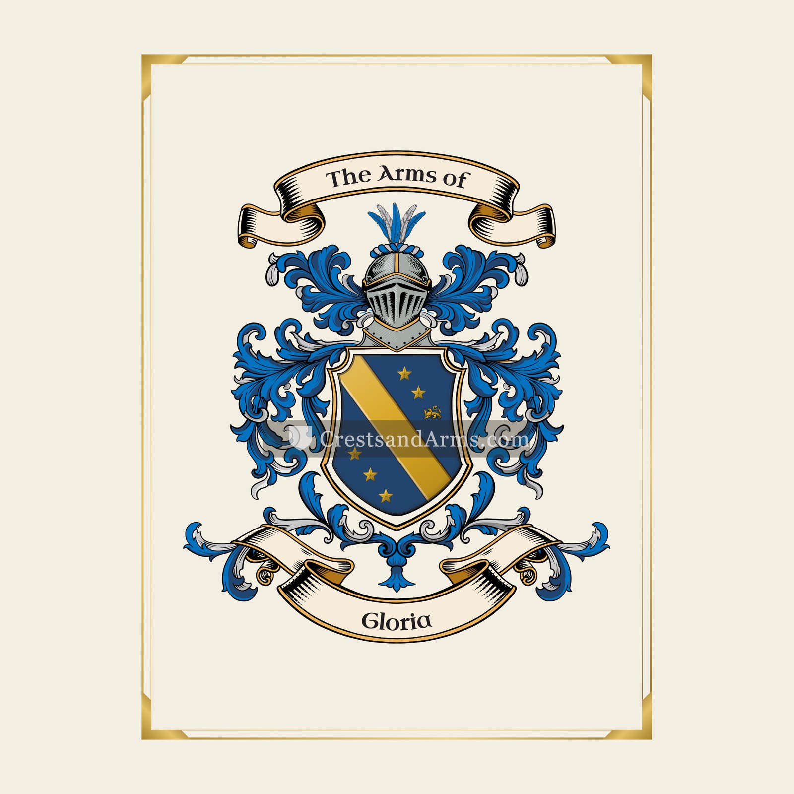 With gold border