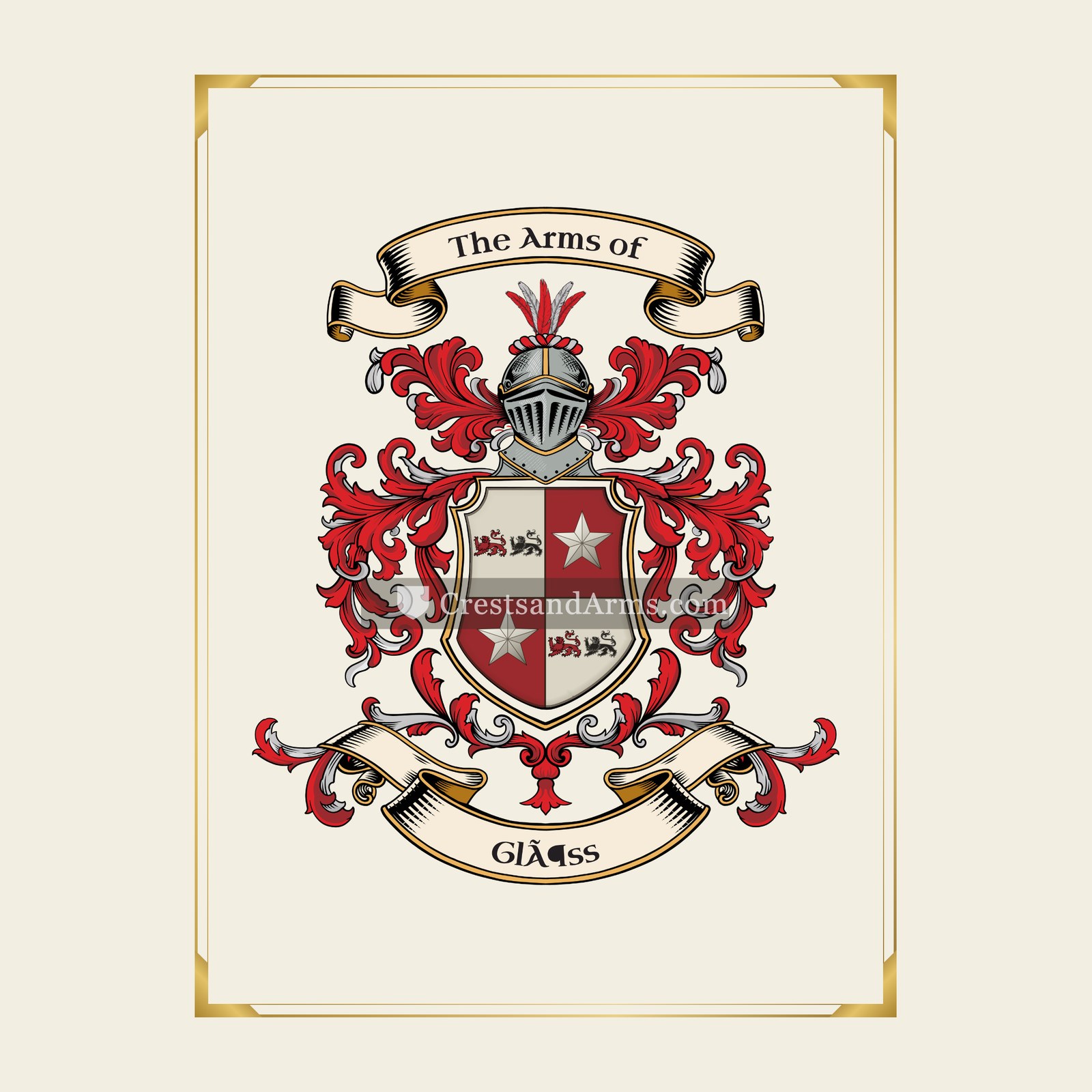 With gold border