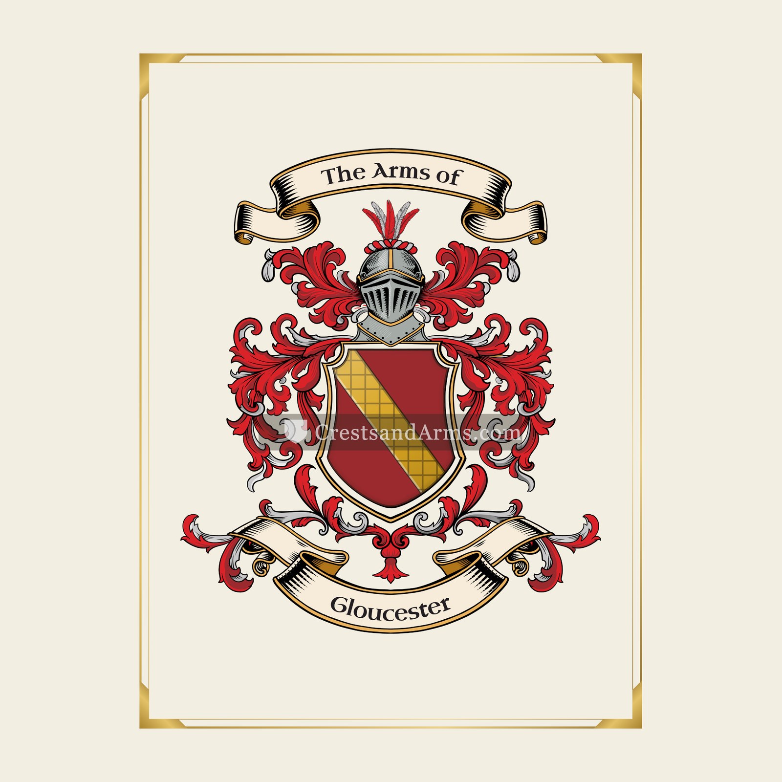 With gold border