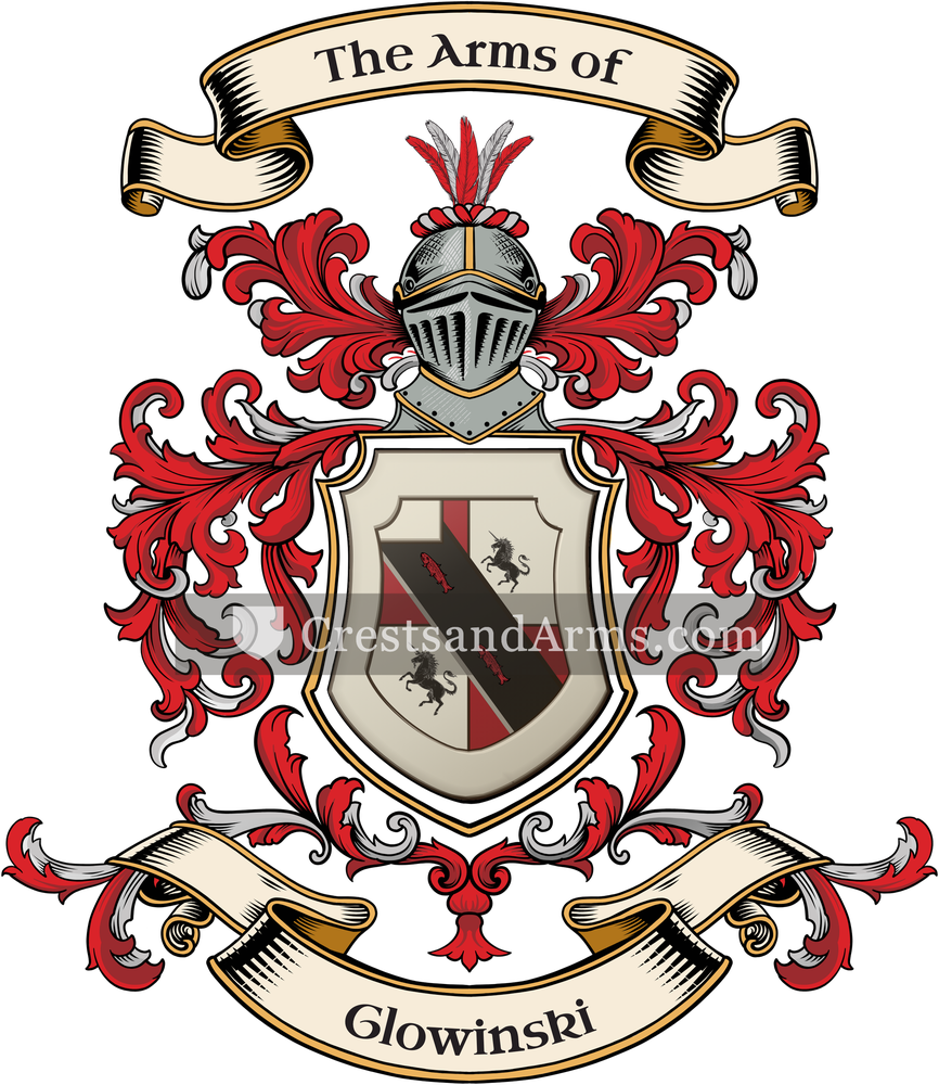 The Glowinski coat of arms, drawn from the recorded blazon