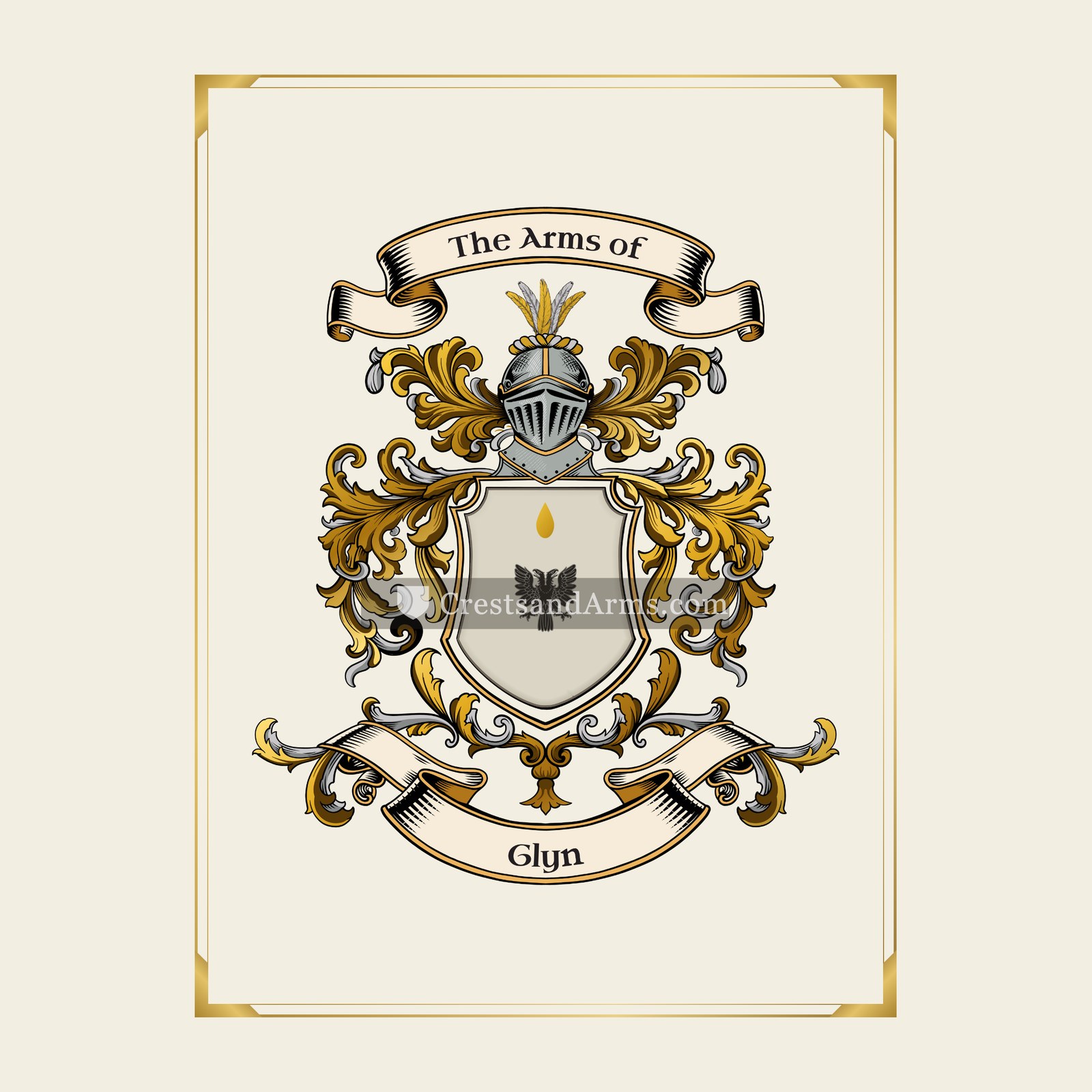 With gold border