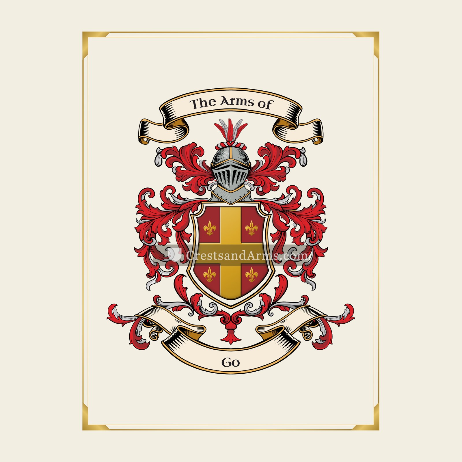 With gold border